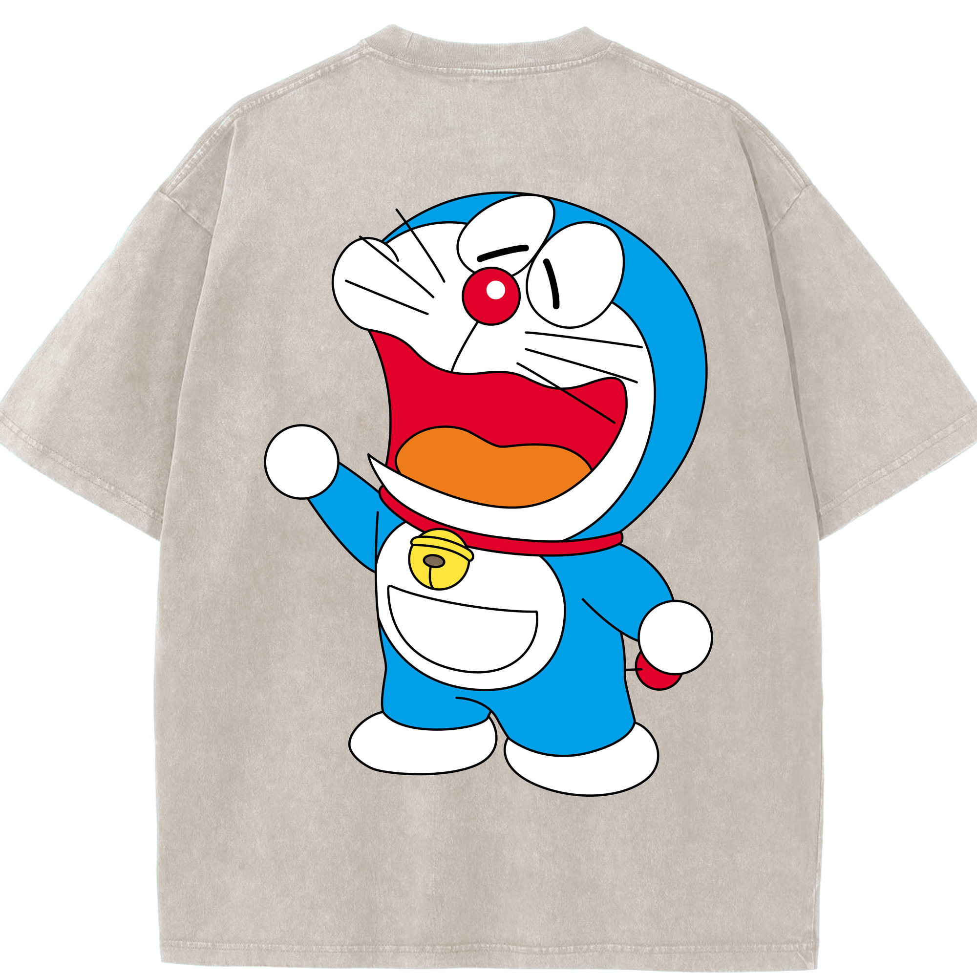 （画像用） ドラえもん Doraemon 綿100% ヴィンテージ風 半袖Tシャツ（背面プリント）