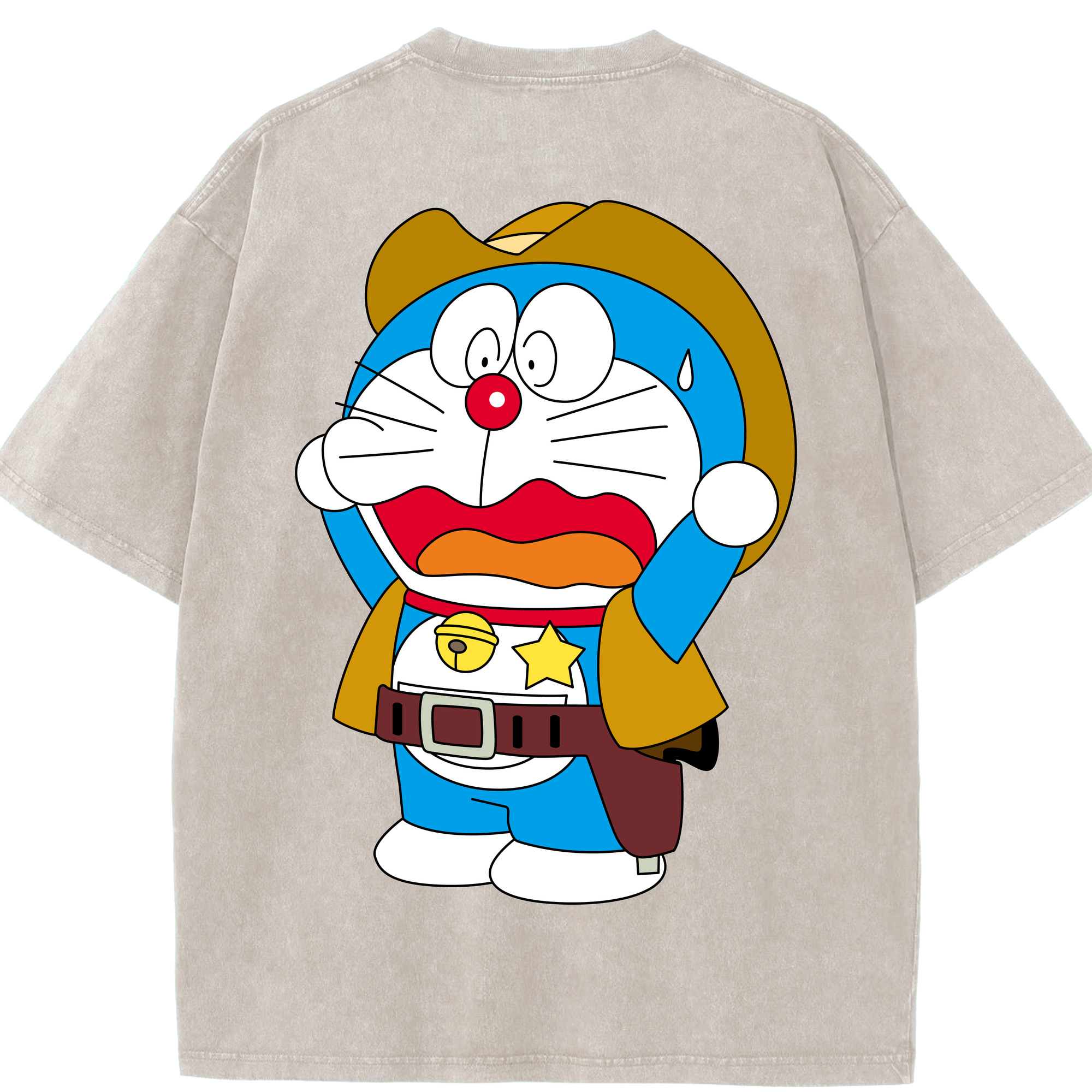 （画像用） ドラえもん Doraemon 綿100% ヴィンテージ風 半袖Tシャツ（背面プリント）
