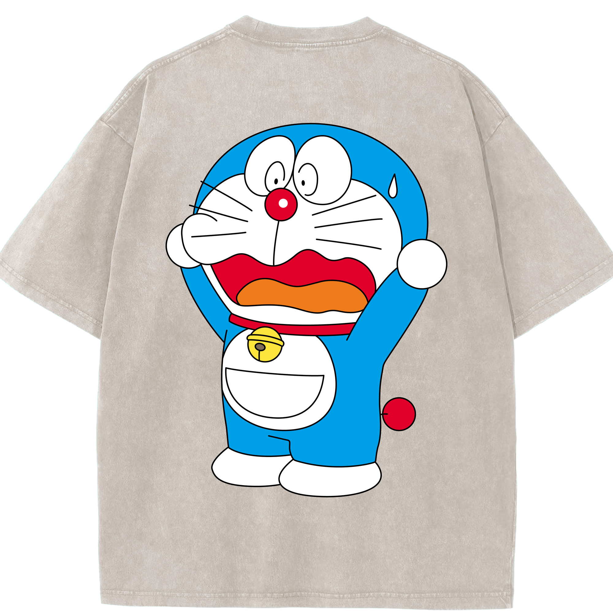 （画像用） ドラえもん Doraemon 綿100% ヴィンテージ風 半袖Tシャツ（背面プリント）