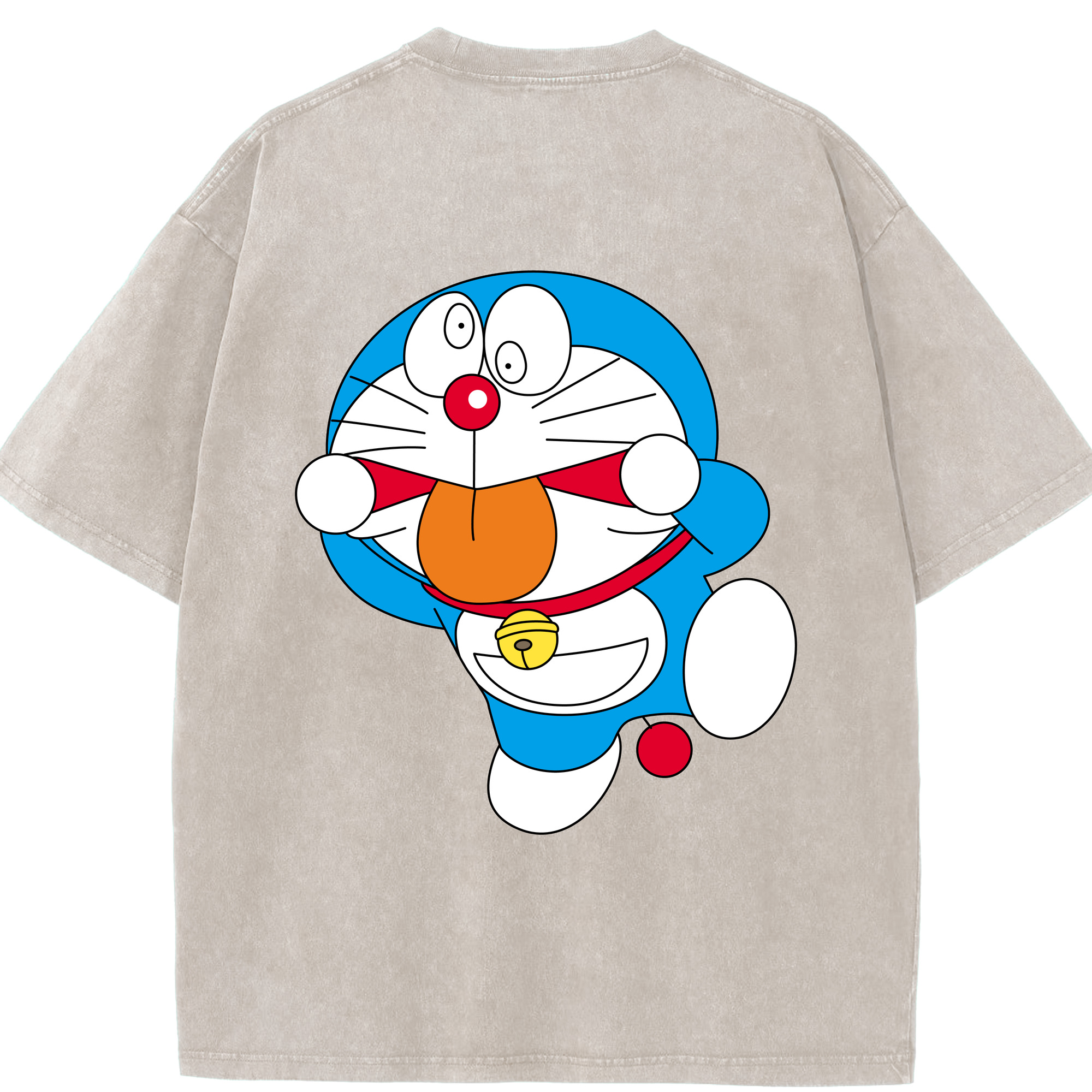 （画像用） ドラえもん Doraemon 綿100% ヴィンテージ風 半袖Tシャツ（背面プリント）