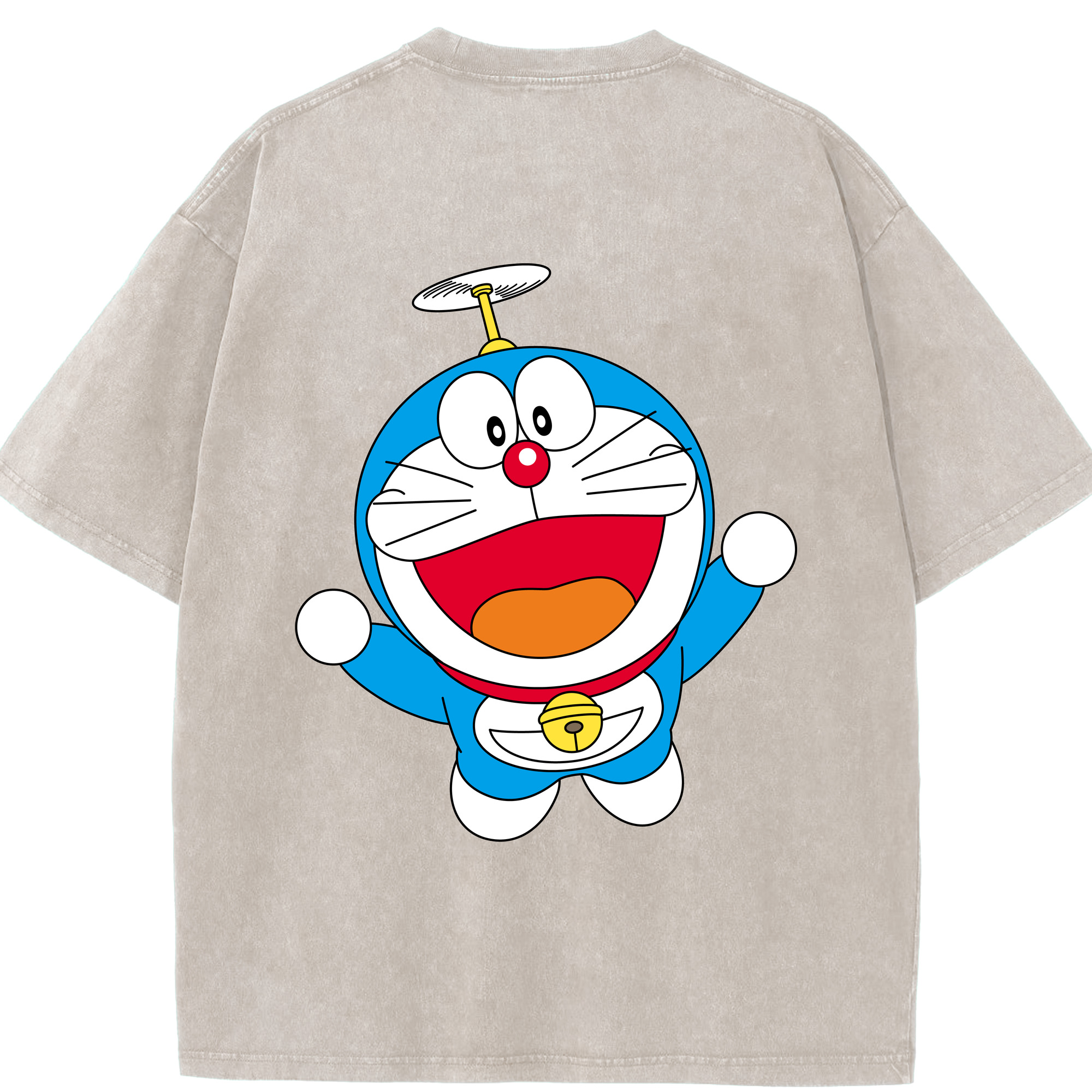 （画像用） ドラえもん Doraemon 綿100% ヴィンテージ風 半袖Tシャツ（背面プリント）
