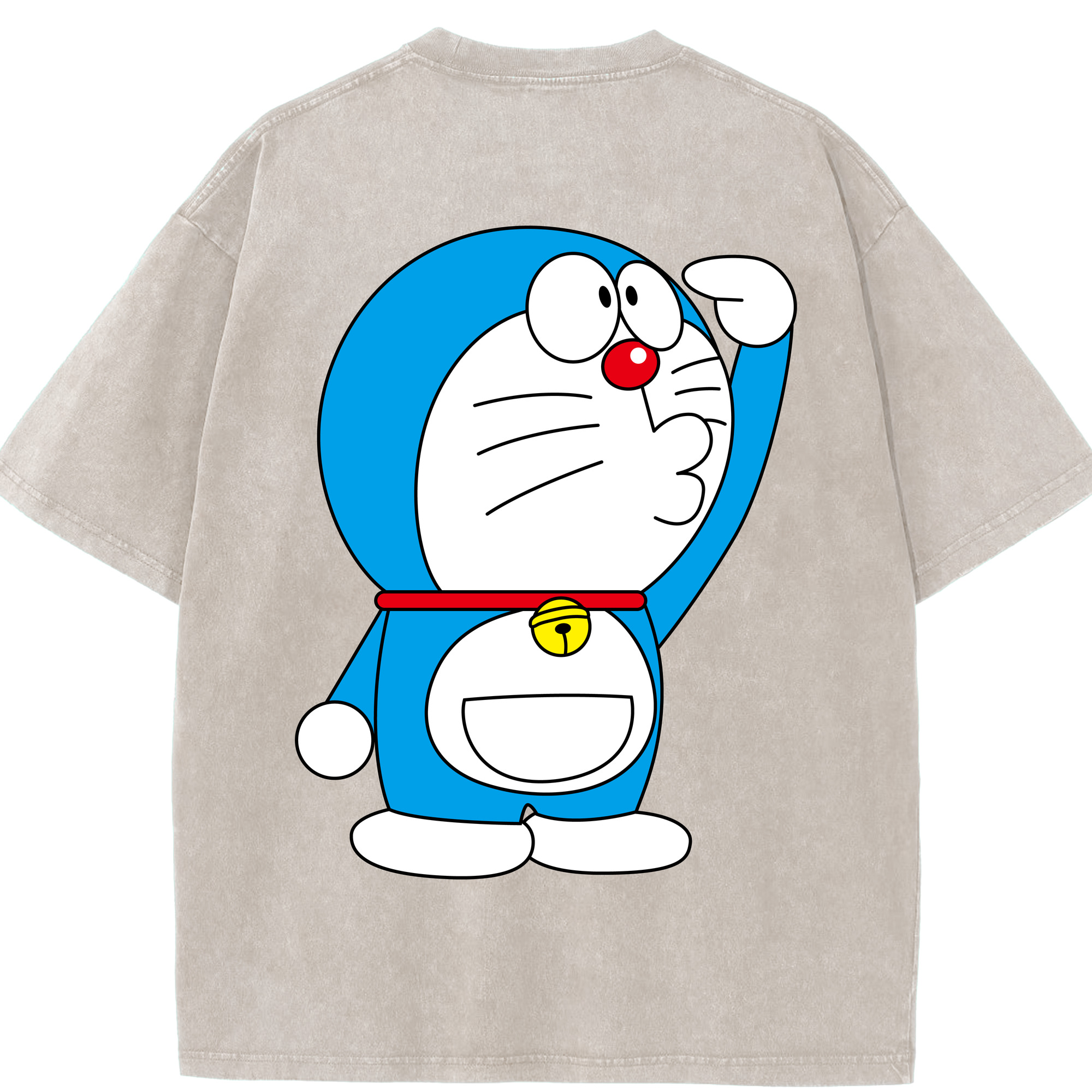 （画像用） ドラえもん Doraemon 綿100% ヴィンテージ風 半袖Tシャツ（背面プリント）