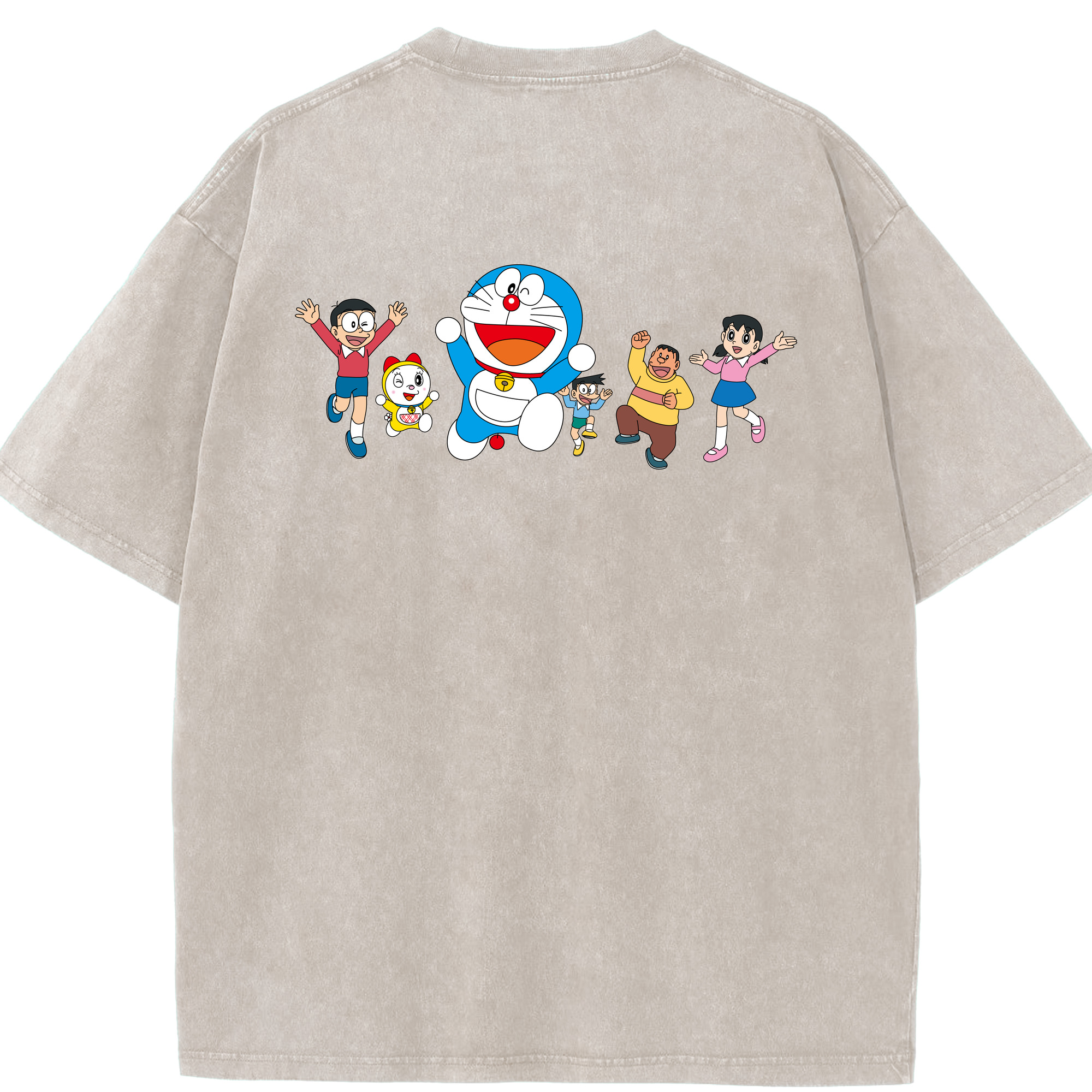 （画像用） ドラえもん 骨川 スネ夫 Doraemon Honekawa Suneo 綿100% ヴィンテージ風 半袖Tシャツ（背面プリント）