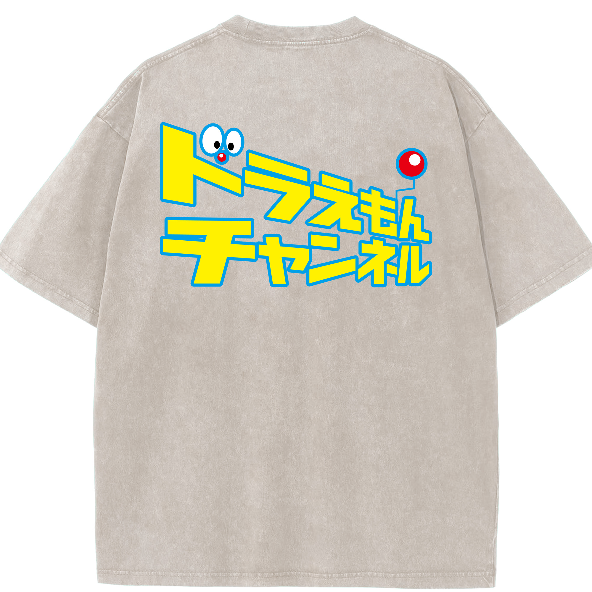 （画像用） ドラえもん Doraemon 綿100% ヴィンテージ風 半袖Tシャツ（背面プリント）