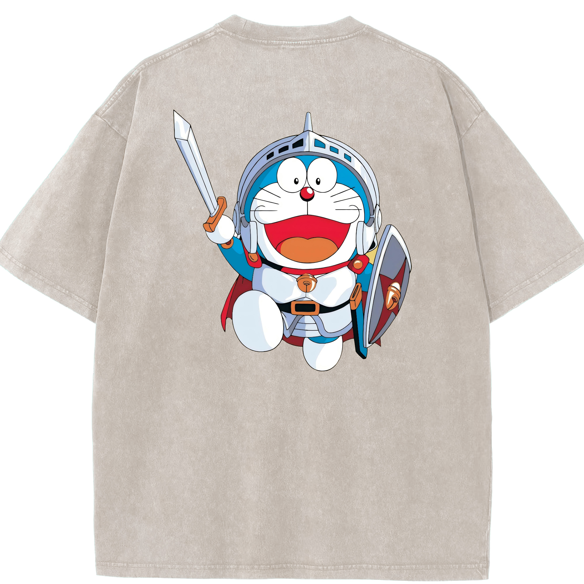 （画像用） ドラえもん Doraemon 綿100% ヴィンテージ風 半袖Tシャツ（背面プリント）