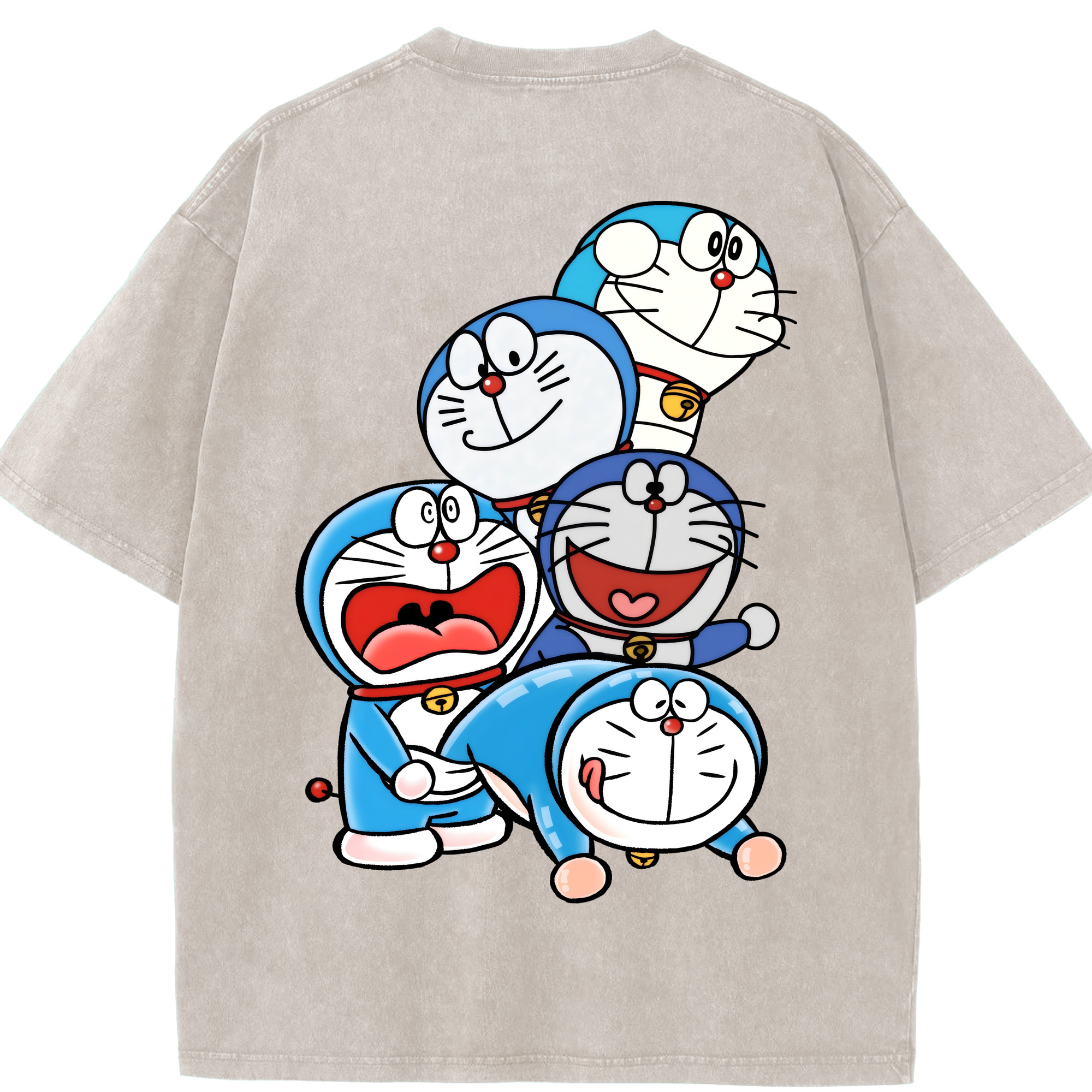 （画像用） ドラえもん Doraemon 綿100% ヴィンテージ風 半袖Tシャツ（背面プリント）