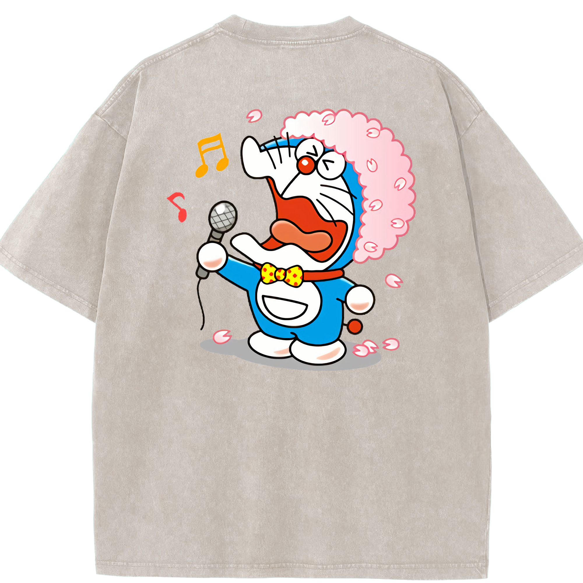 （画像用） ドラえもん Doraemon 綿100% ヴィンテージ風 半袖Tシャツ（背面プリント）