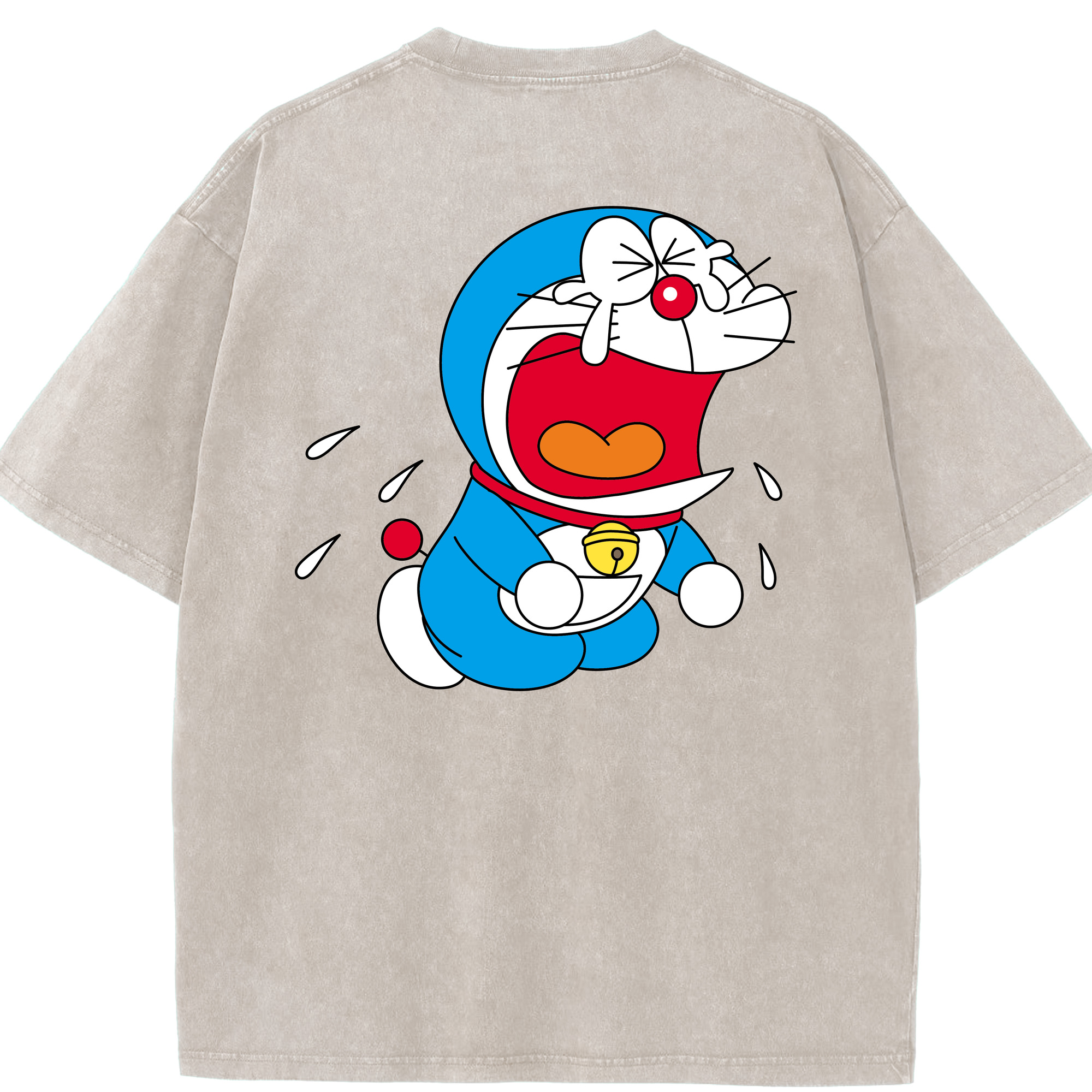 （画像用） ドラえもん Doraemon 綿100% ヴィンテージ風 半袖Tシャツ（背面プリント）