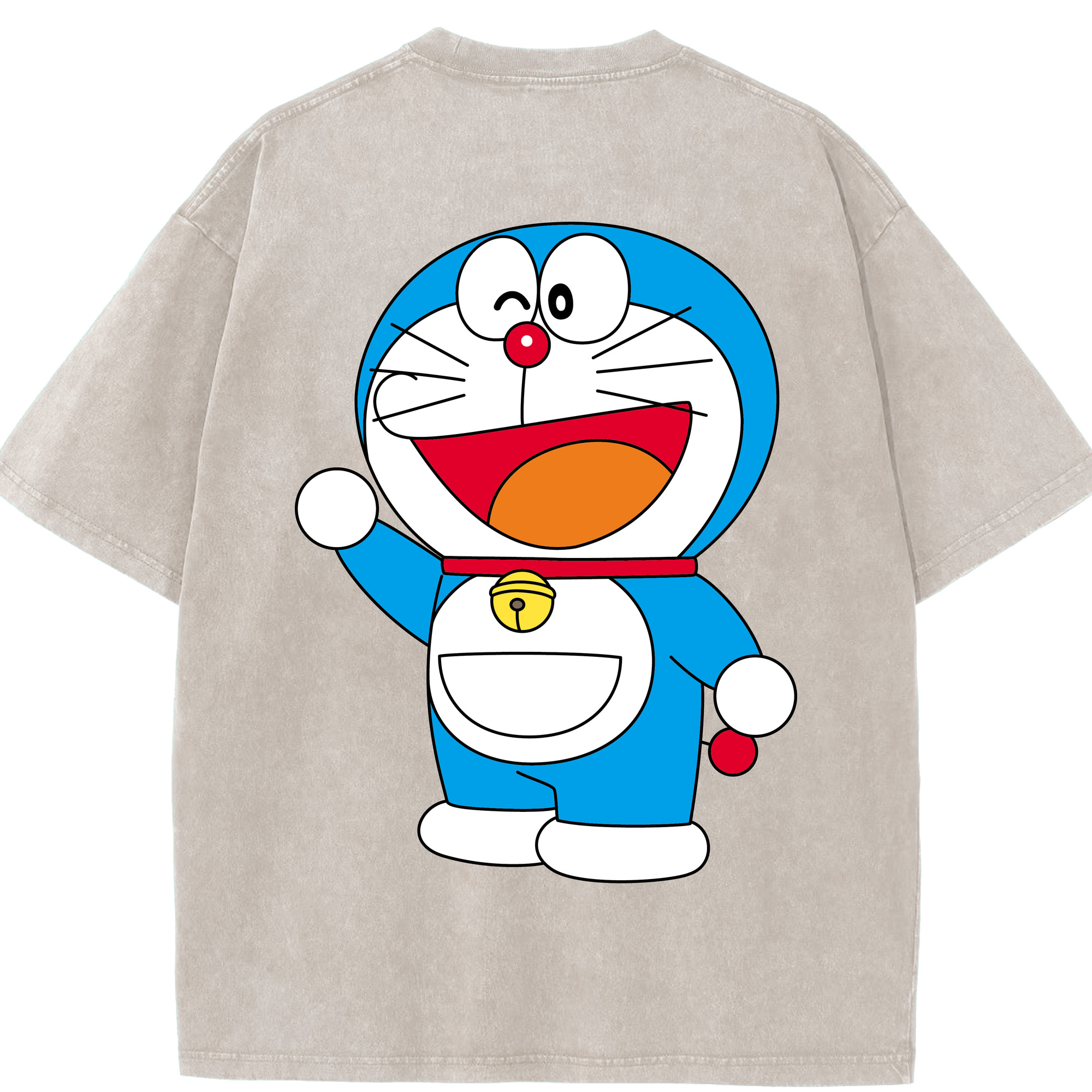 （画像用） ドラえもん Doraemon 綿100% ヴィンテージ風 半袖Tシャツ（背面プリント）