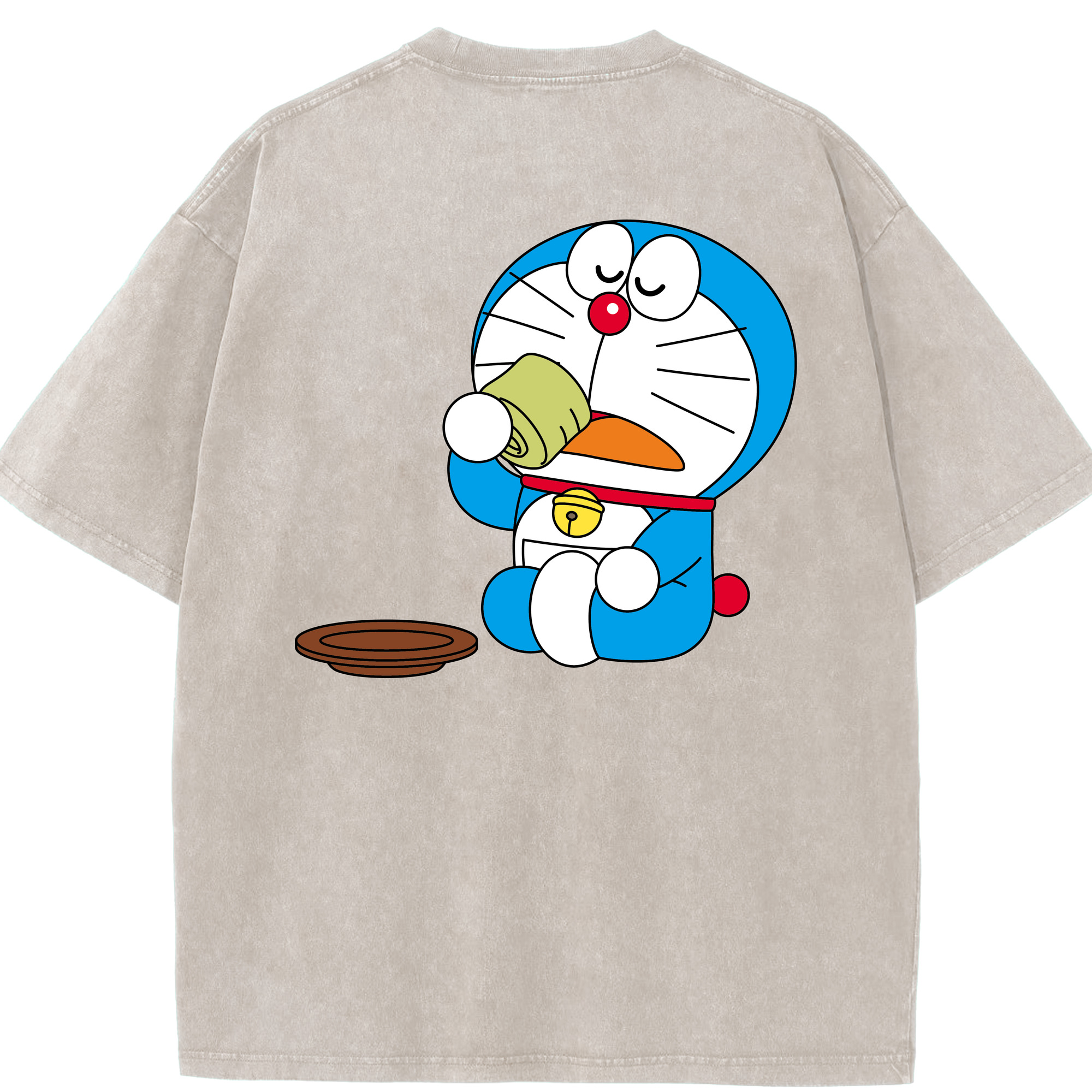 （画像用） ドラえもん Doraemon 綿100% ヴィンテージ風 半袖Tシャツ（背面プリント）