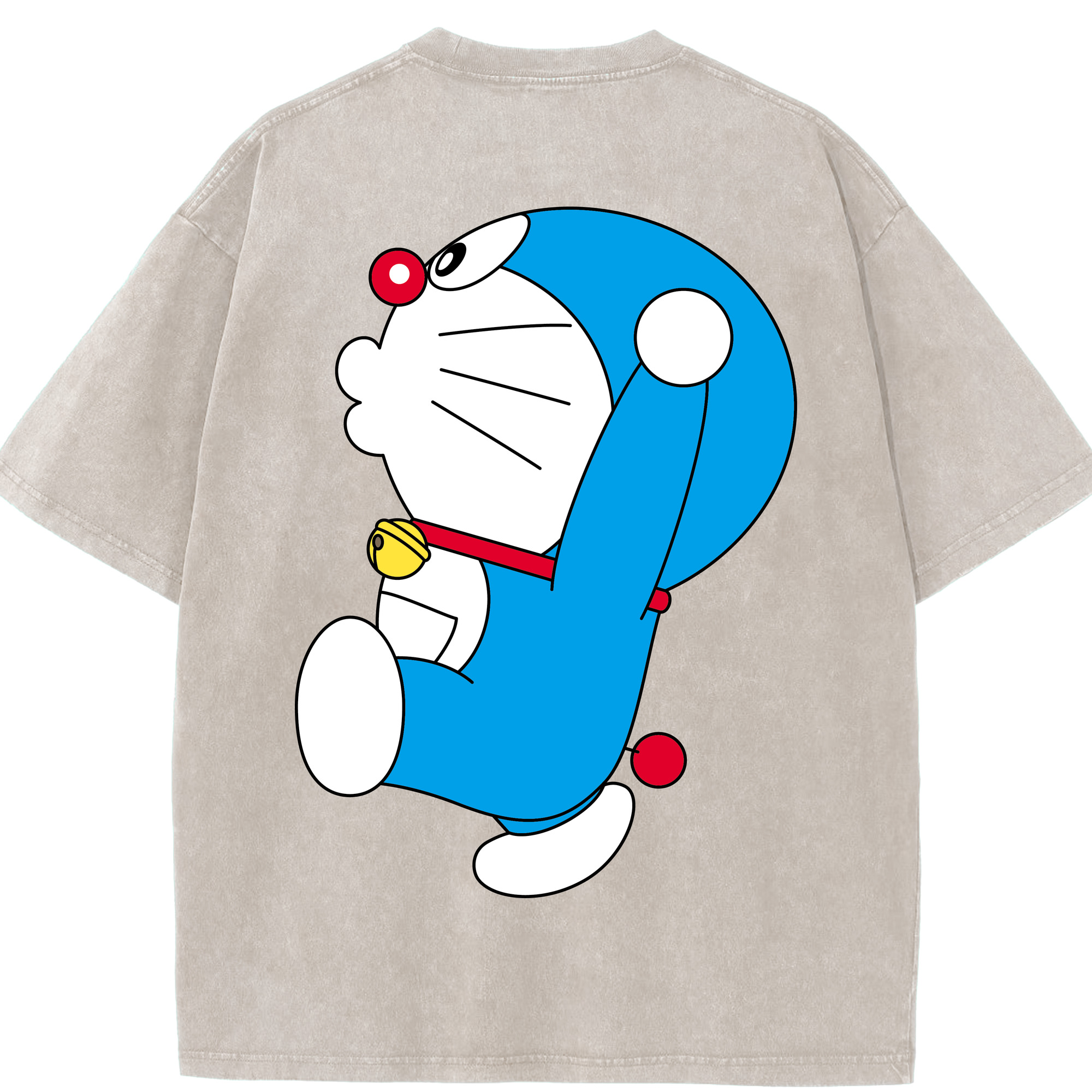 （画像用） ドラえもん Doraemon 綿100% ヴィンテージ風 半袖Tシャツ（背面プリント）