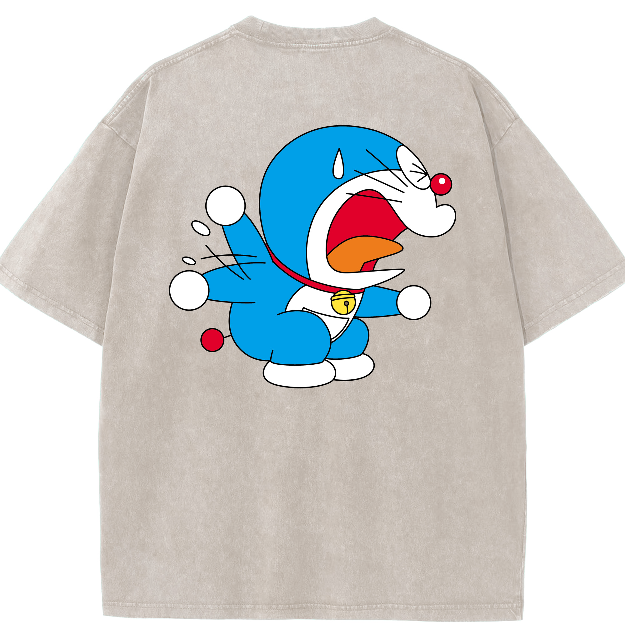 （画像用） ドラえもん Doraemon 綿100% ヴィンテージ風 半袖Tシャツ（背面プリント）