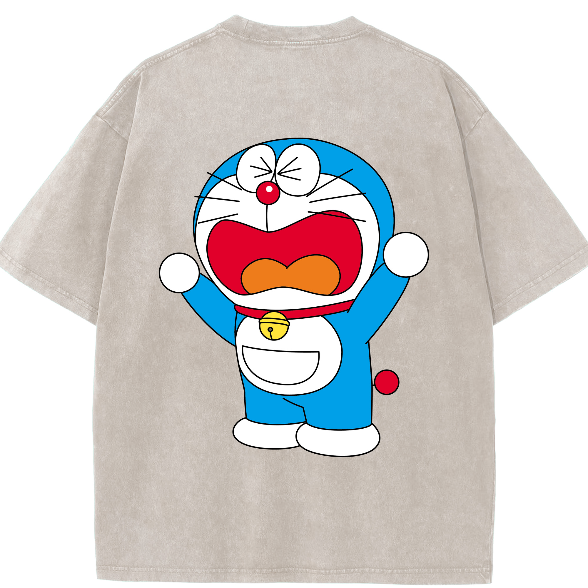 （画像用） ドラえもん Doraemon 綿100% ヴィンテージ風 半袖Tシャツ（背面プリント）