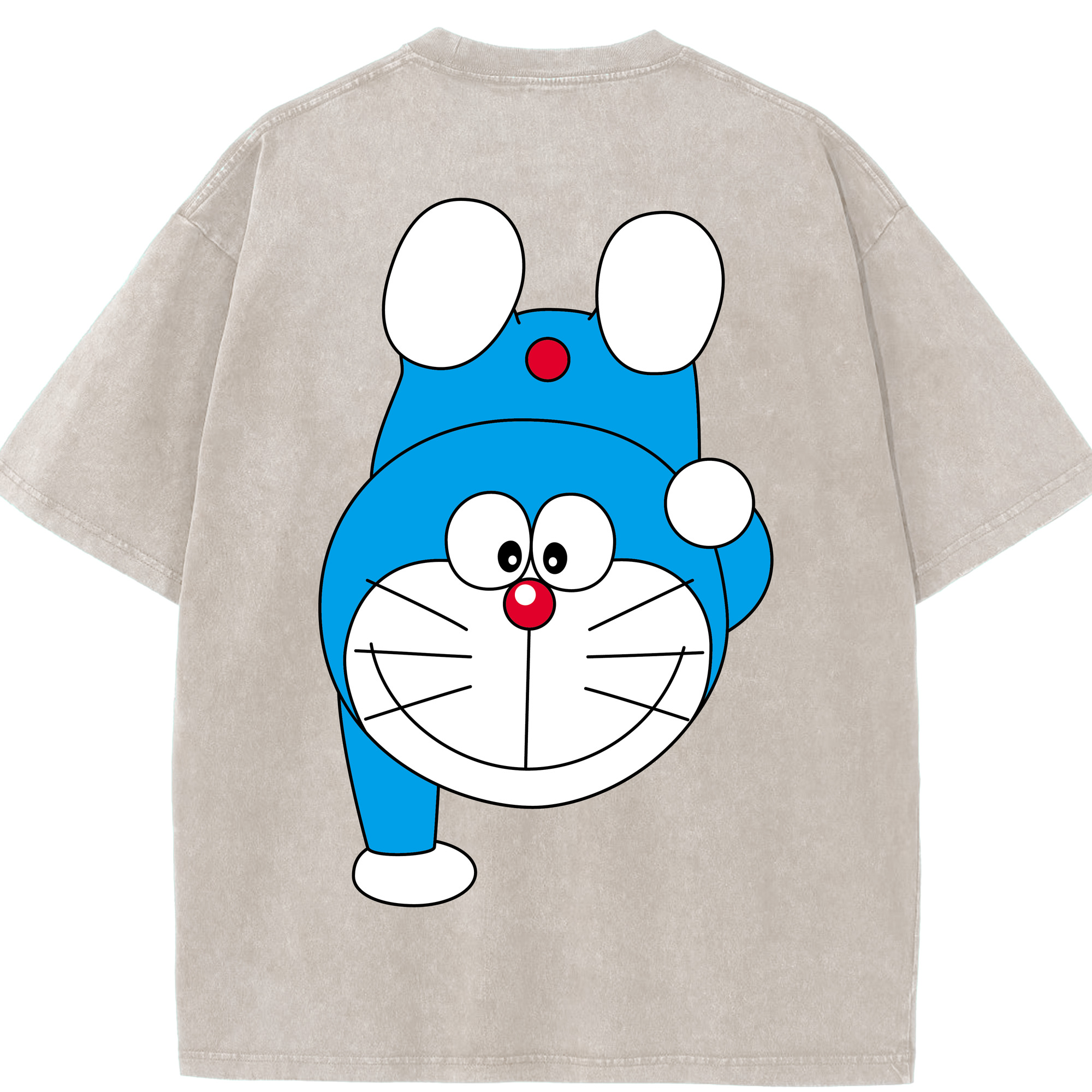 （画像用） ドラえもん Doraemon 綿100% ヴィンテージ風 半袖Tシャツ（背面プリント）