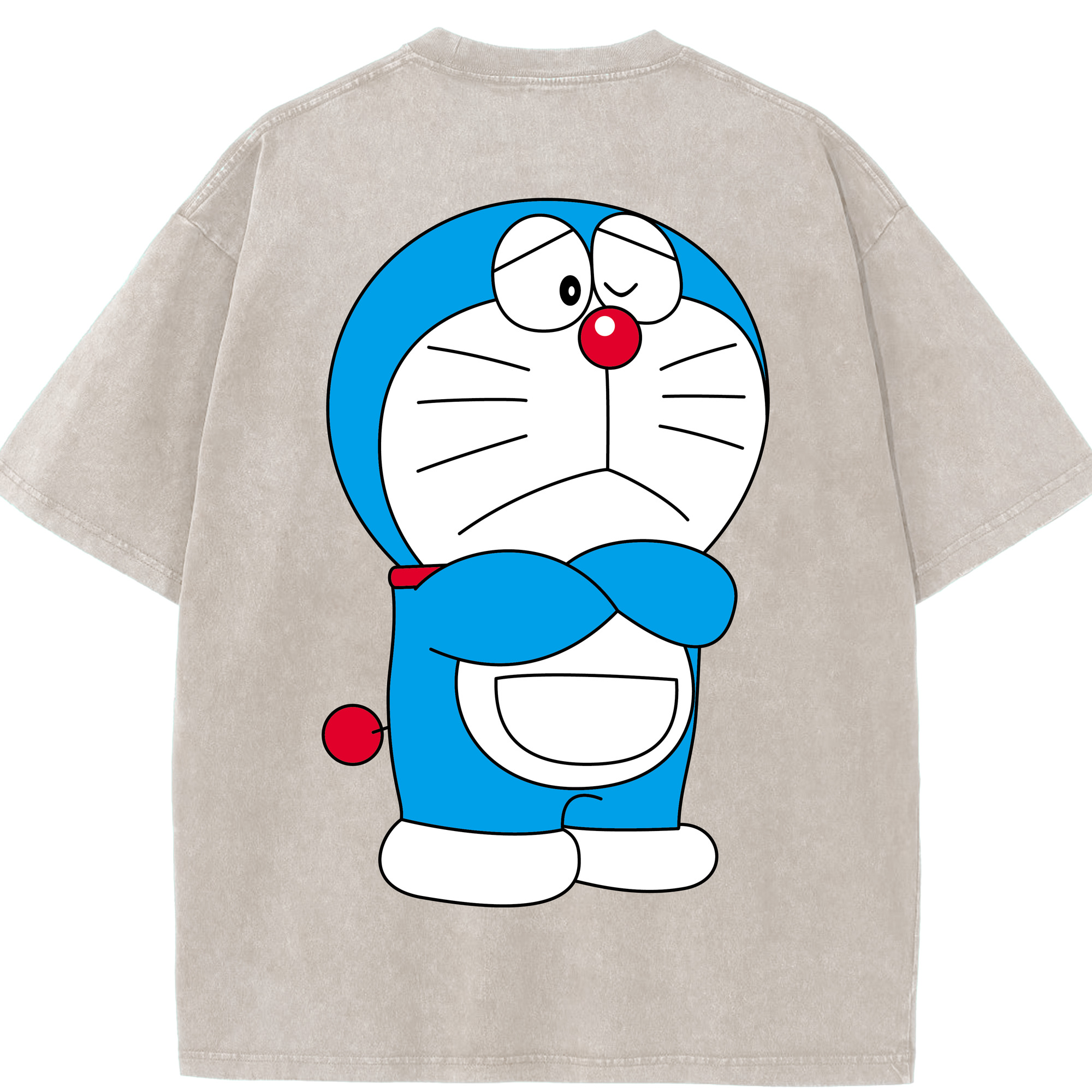 （画像用） ドラえもん Doraemon 綿100% ヴィンテージ風 半袖Tシャツ（背面プリント）