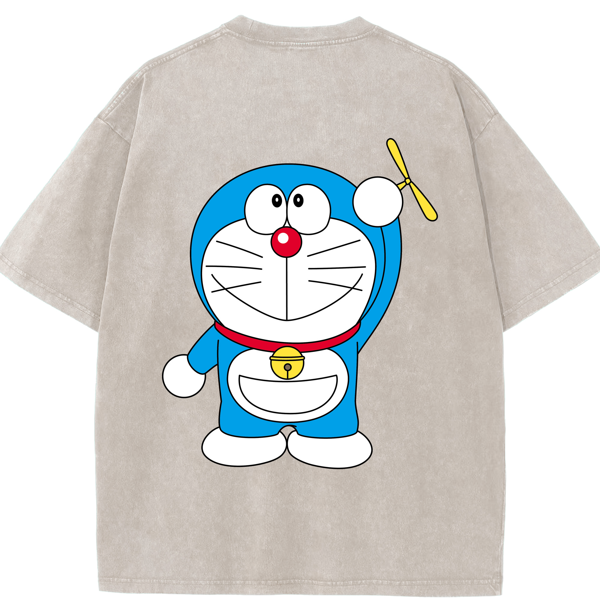 （画像用） ドラえもん Doraemon 綿100% ヴィンテージ風 半袖Tシャツ（背面プリント）