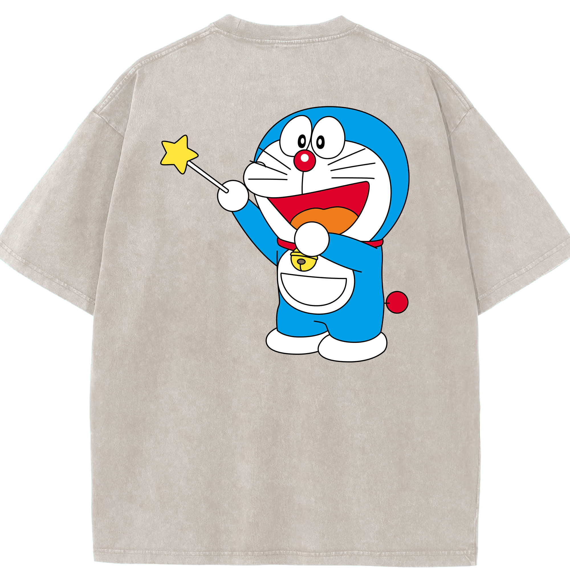 （画像用） ドラえもん Doraemon 綿100% ヴィンテージ風 半袖Tシャツ（背面プリント）