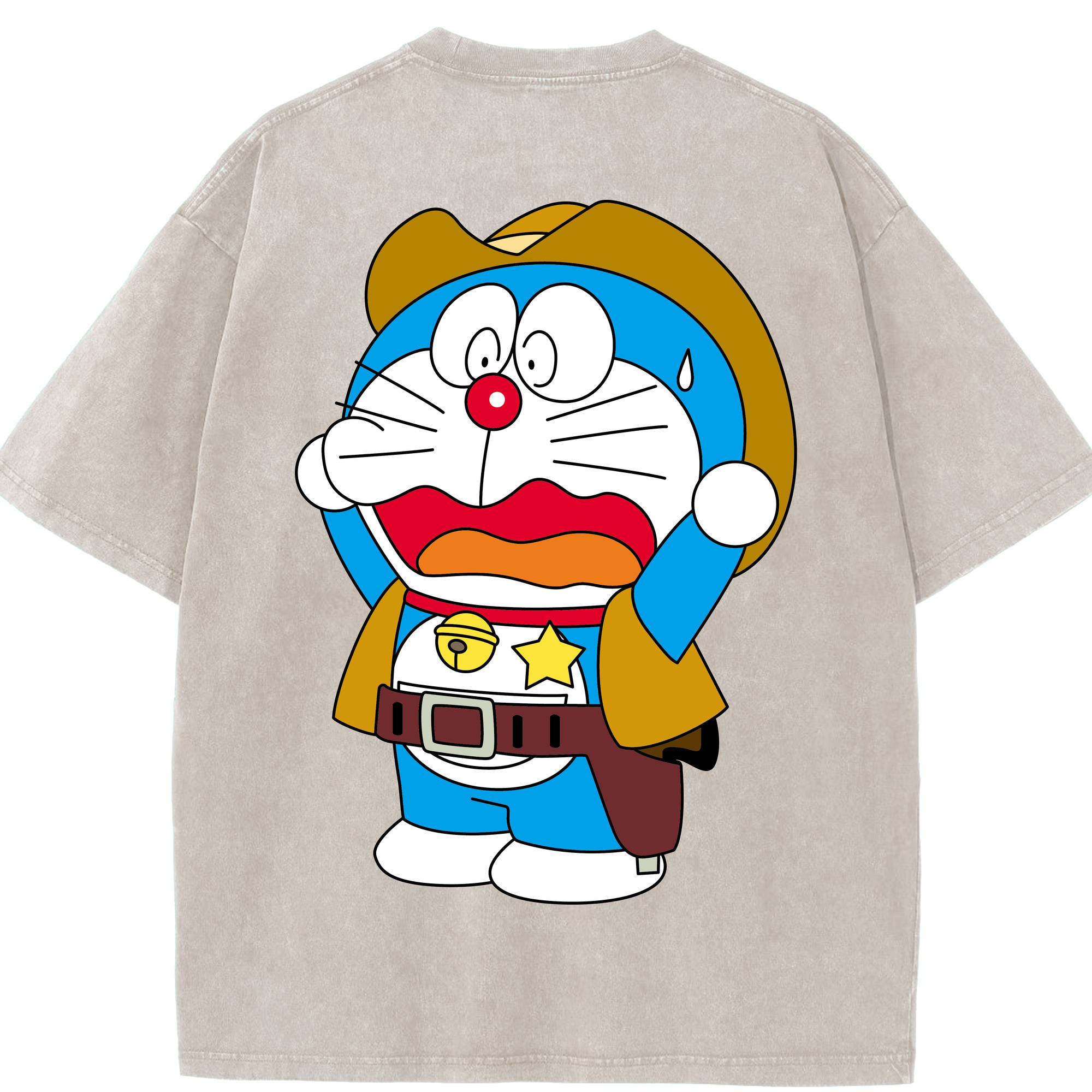 （画像用） ドラえもん Doraemon 綿100% ヴィンテージ風 半袖Tシャツ（背面プリント）