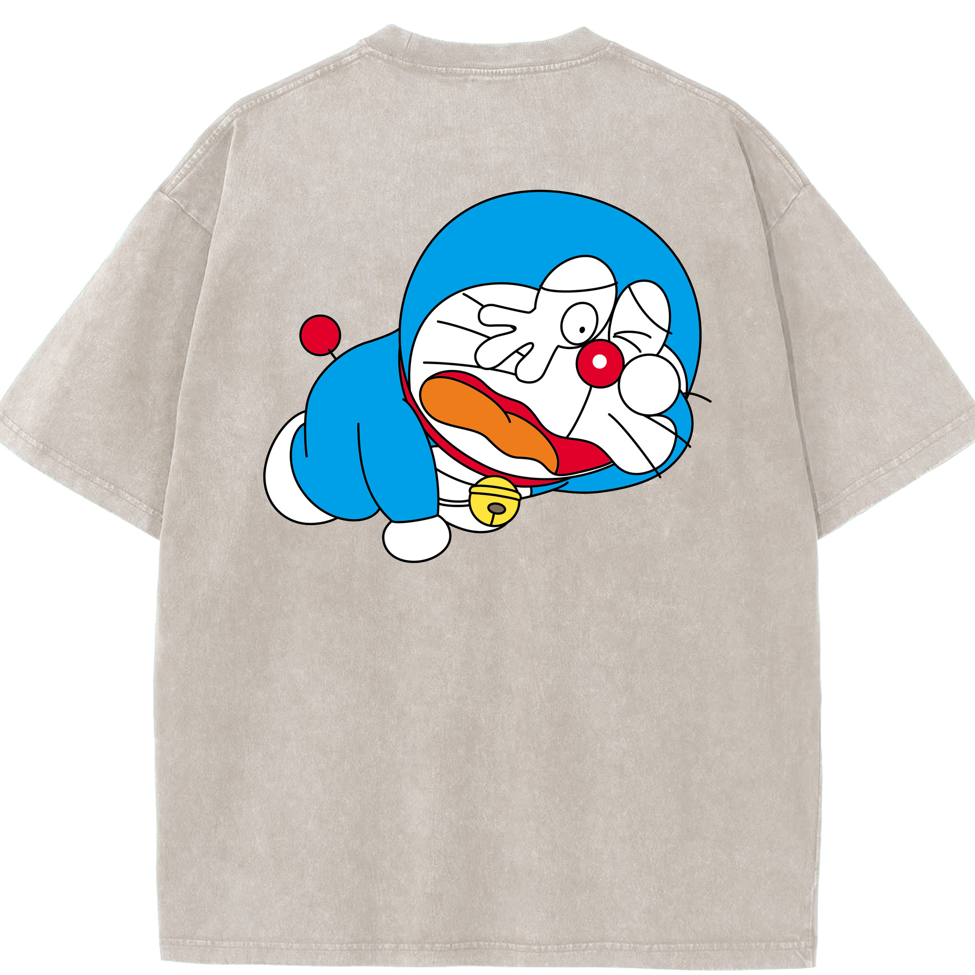 （画像用） ドラえもん Doraemon 綿100% ヴィンテージ風 半袖Tシャツ（背面プリント）