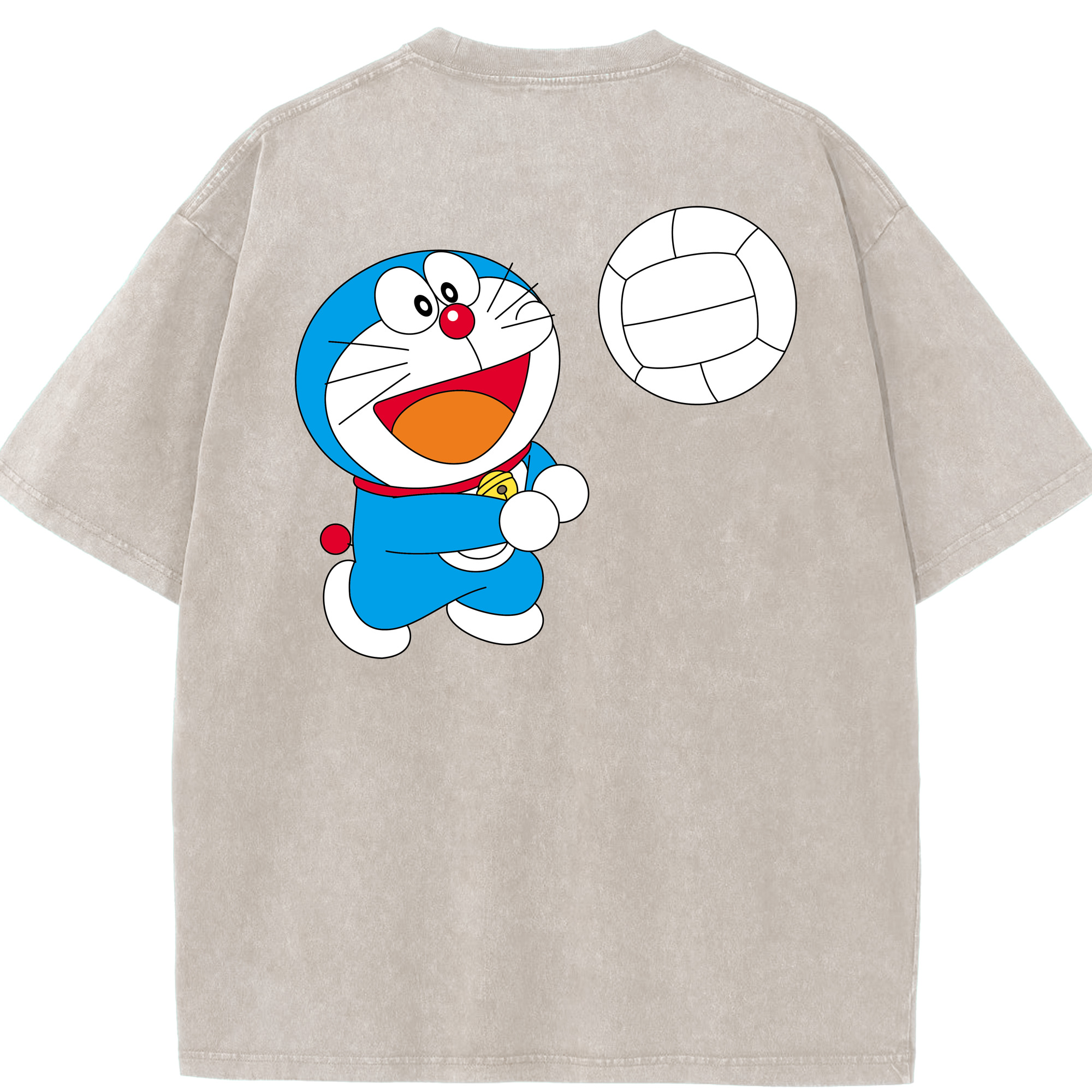 （画像用） ドラえもん Doraemon 綿100% ヴィンテージ風 半袖Tシャツ（背面プリント）