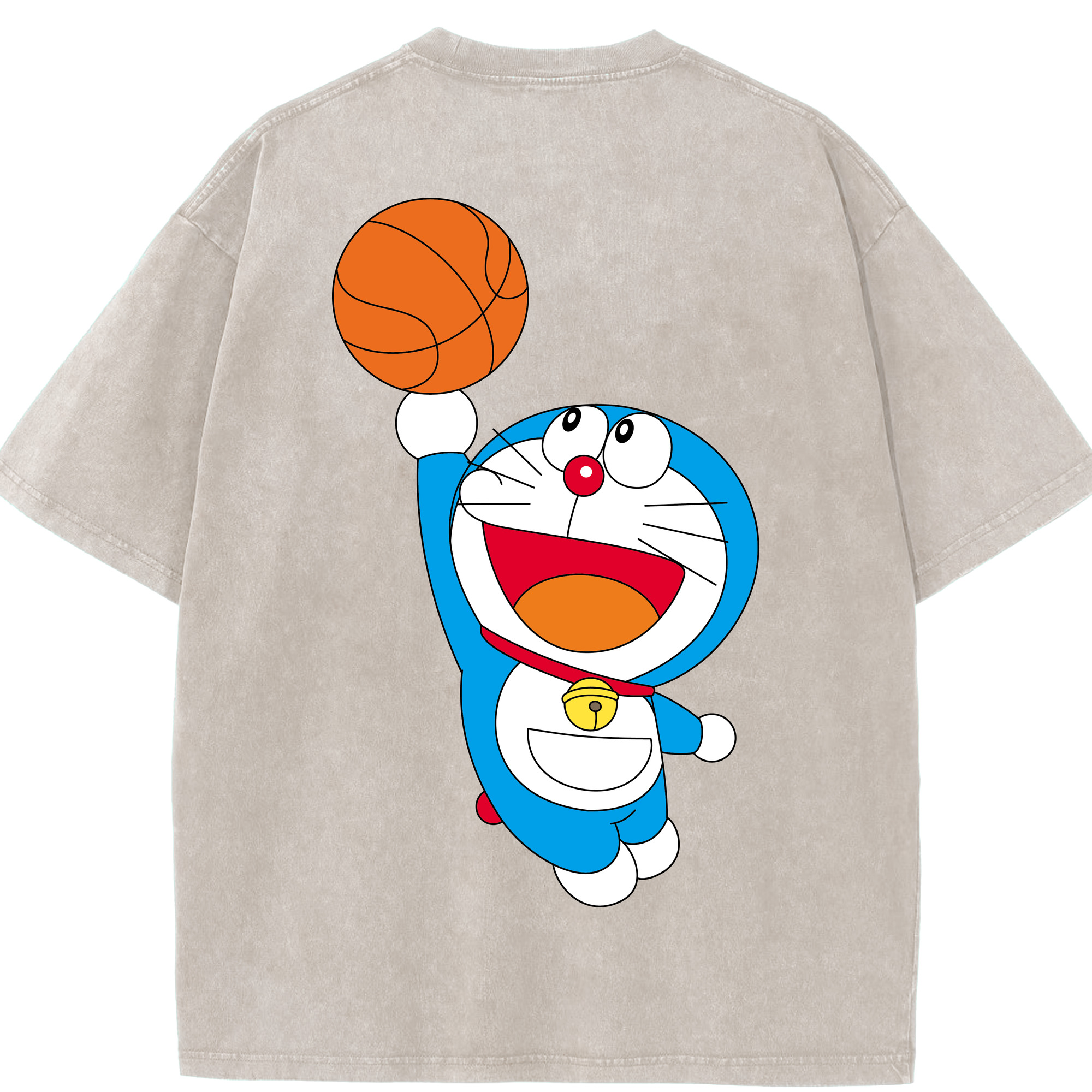（画像用） ドラえもん Doraemon 綿100% ヴィンテージ風 半袖Tシャツ（背面プリント）
