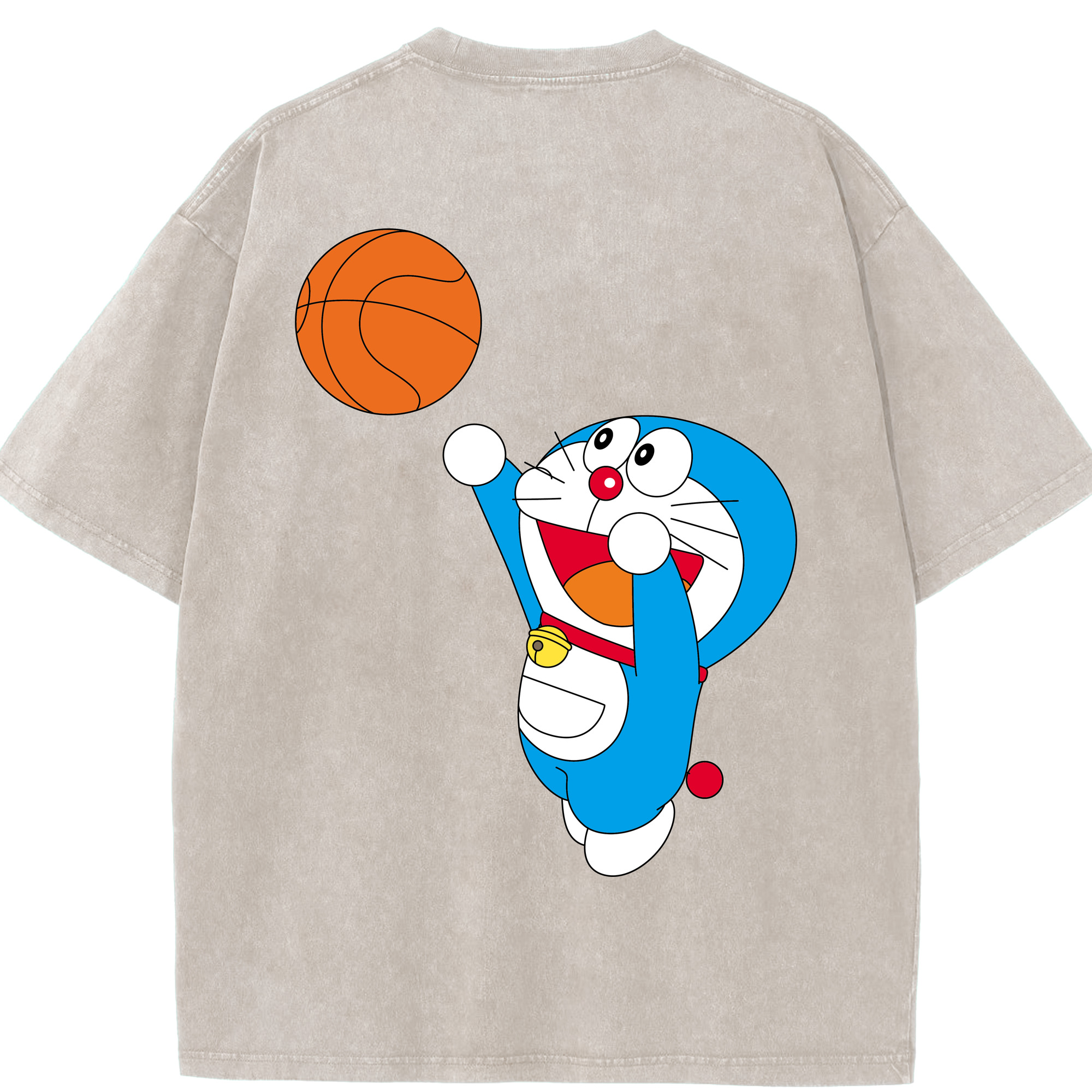 （画像用） ドラえもん Doraemon 綿100% ヴィンテージ風 半袖Tシャツ（背面プリント）