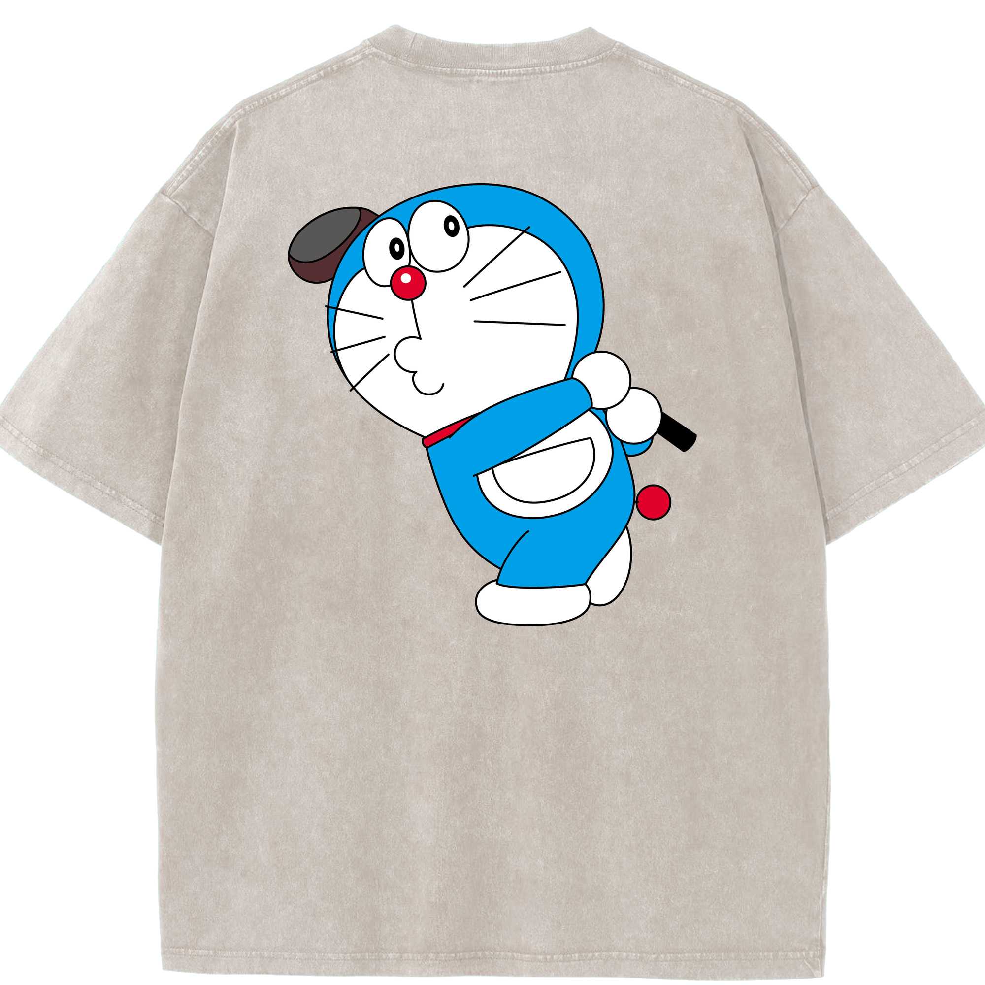 （画像用） ドラえもん Doraemon 綿100% ヴィンテージ風 半袖Tシャツ（背面プリント）
