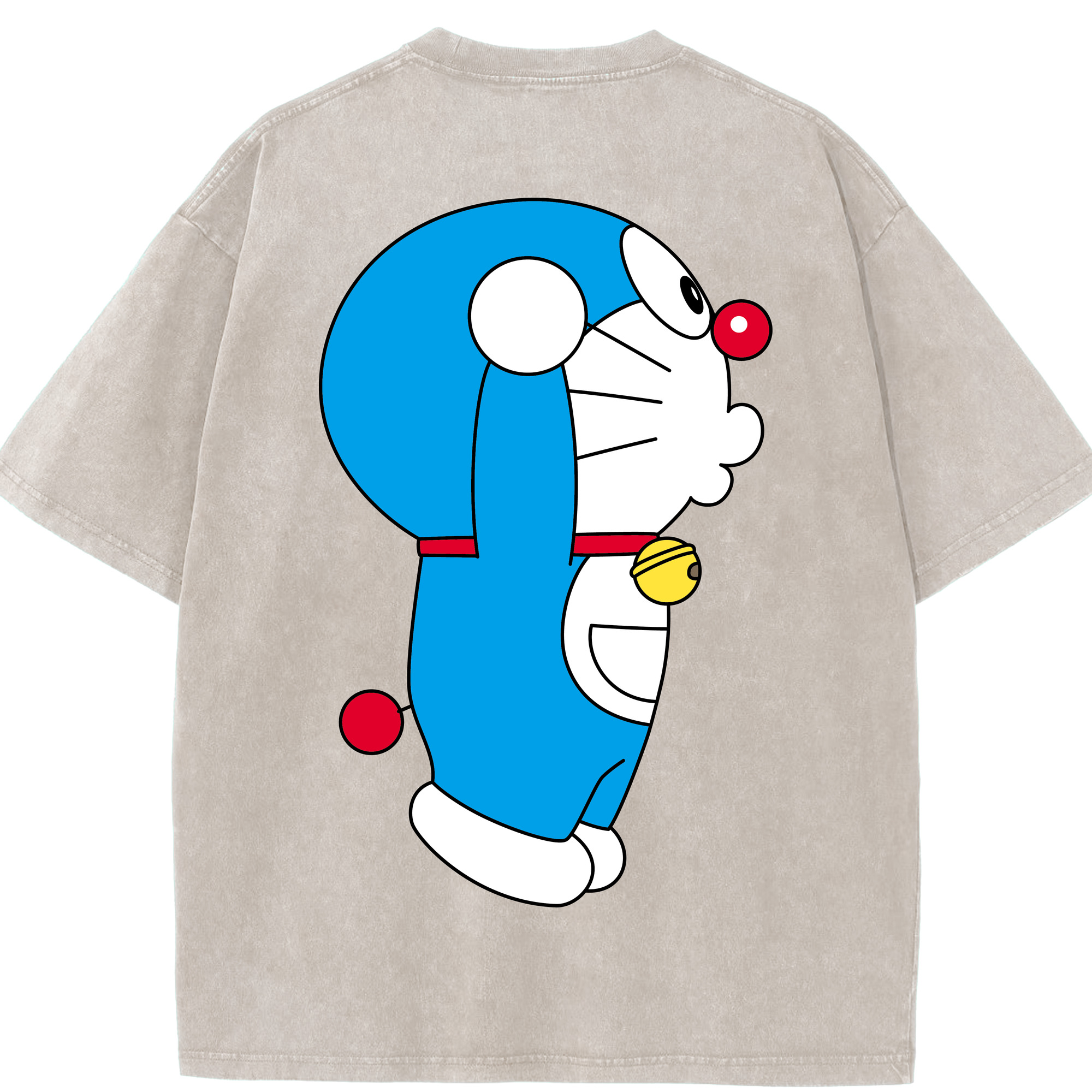 （画像用） ドラえもん Doraemon 綿100% ヴィンテージ風 半袖Tシャツ（背面プリント）
