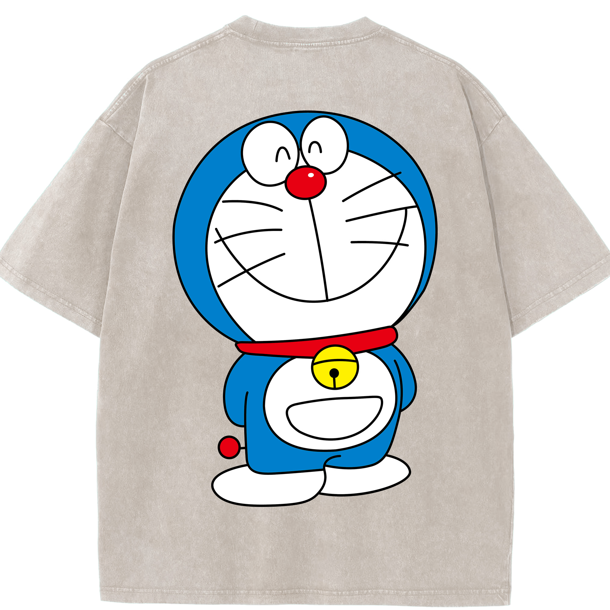 （画像用） ドラえもん Doraemon 綿100% ヴィンテージ風 半袖Tシャツ（背面プリント）