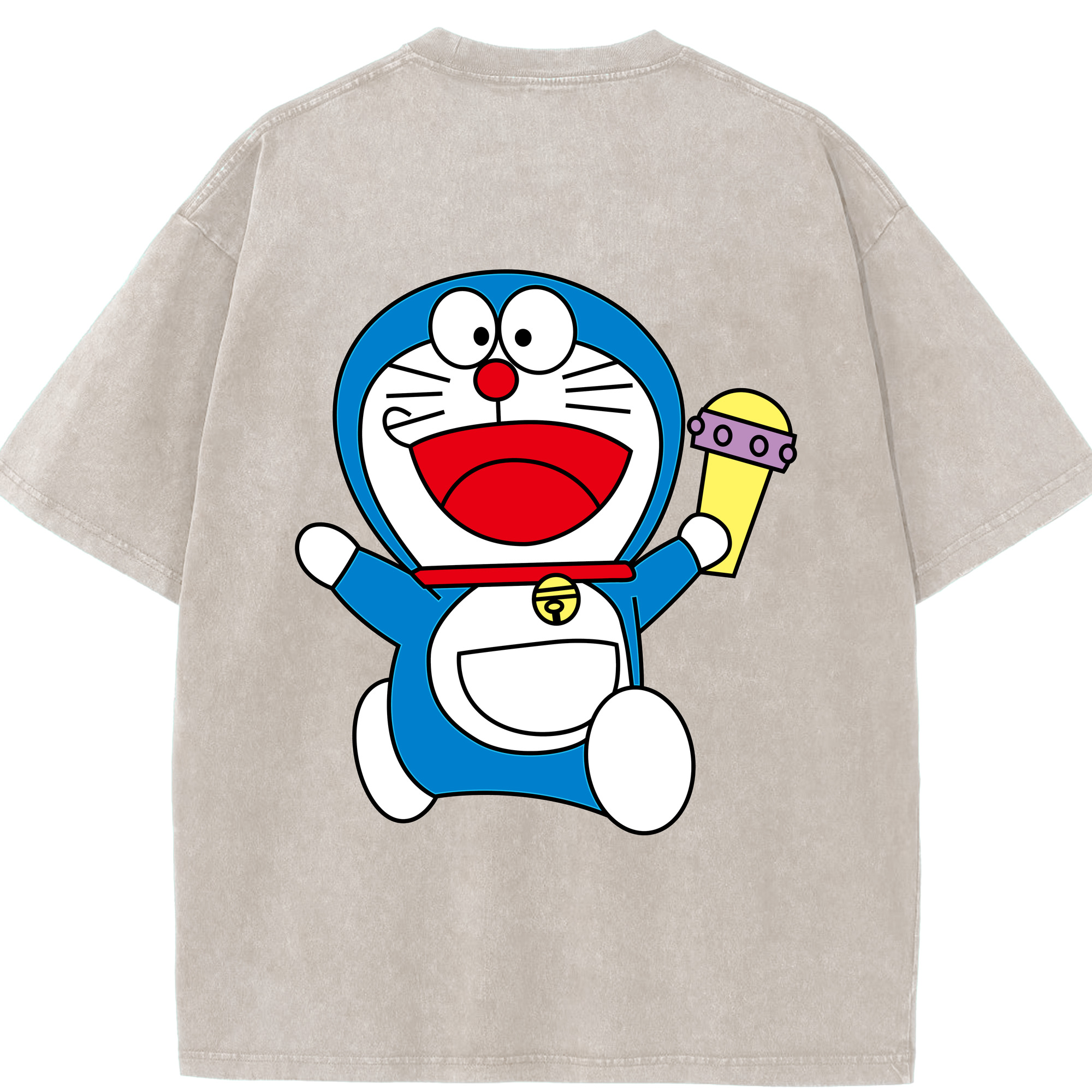 （画像用） ドラえもん Doraemon 綿100% ヴィンテージ風 半袖Tシャツ（背面プリント）