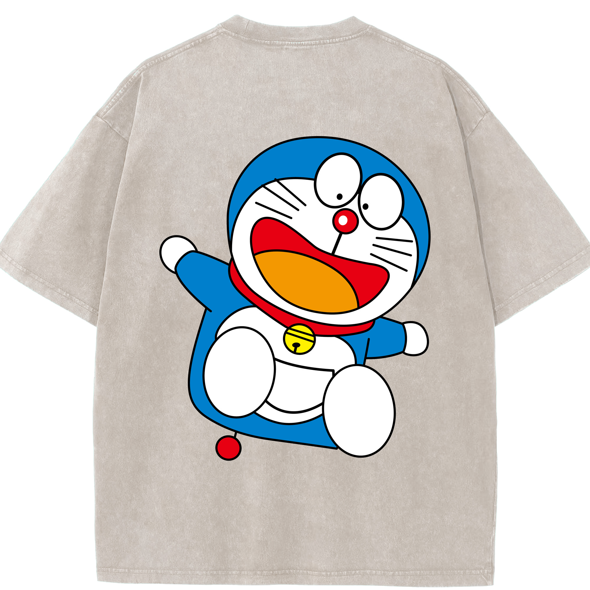 （画像用） ドラえもん Doraemon 綿100% ヴィンテージ風 半袖Tシャツ（背面プリント）