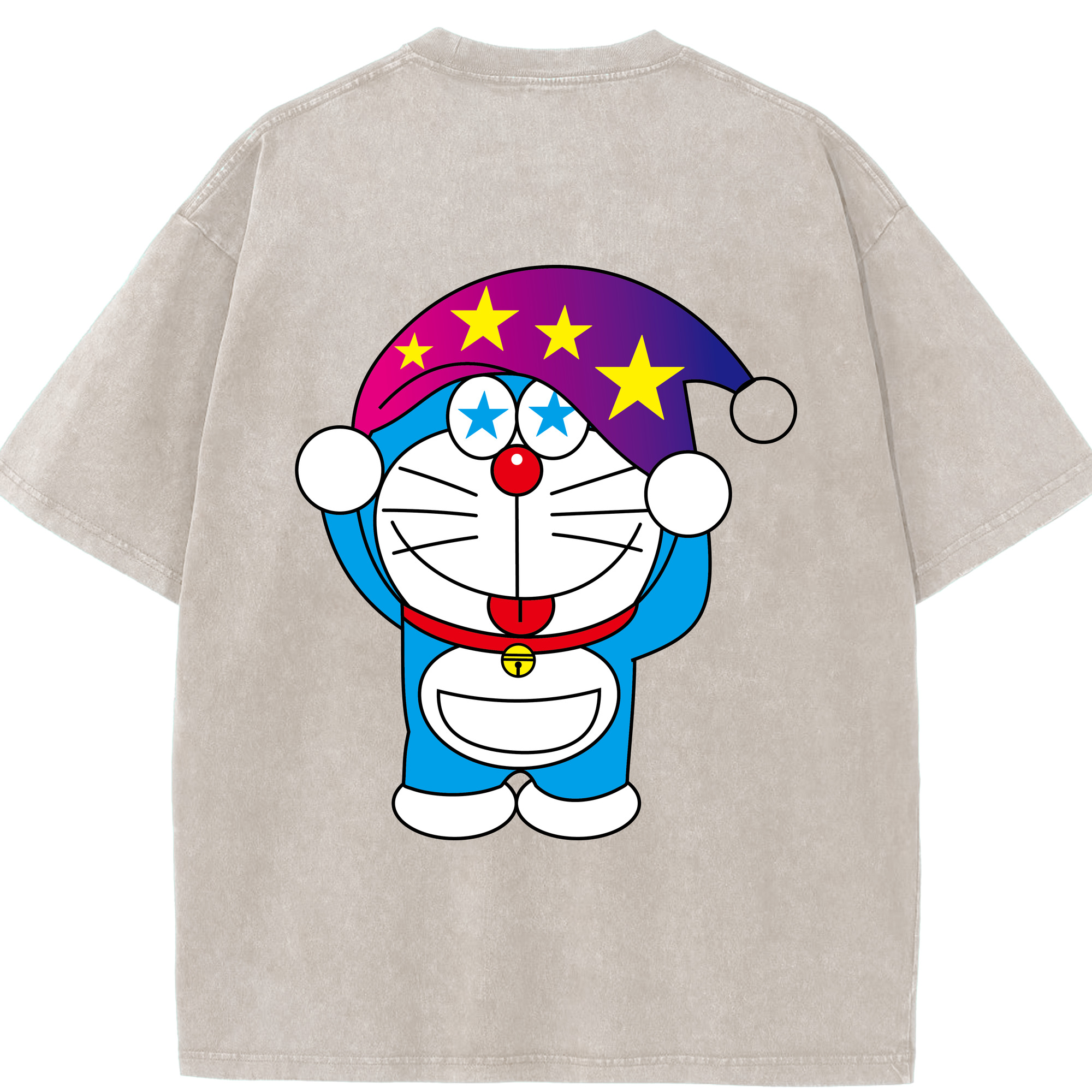 （画像用） ドラえもん Doraemon 綿100% ヴィンテージ風 半袖Tシャツ（背面プリント）