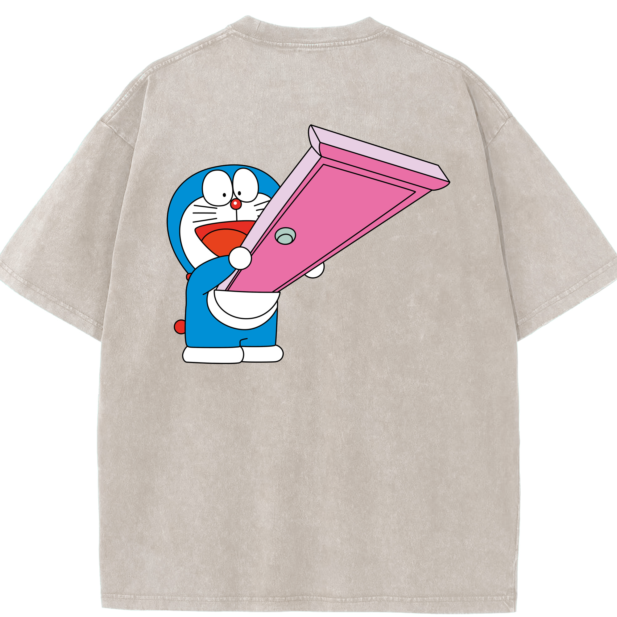 （画像用） ドラえもん Doraemon 綿100% ヴィンテージ風 半袖Tシャツ（背面プリント）