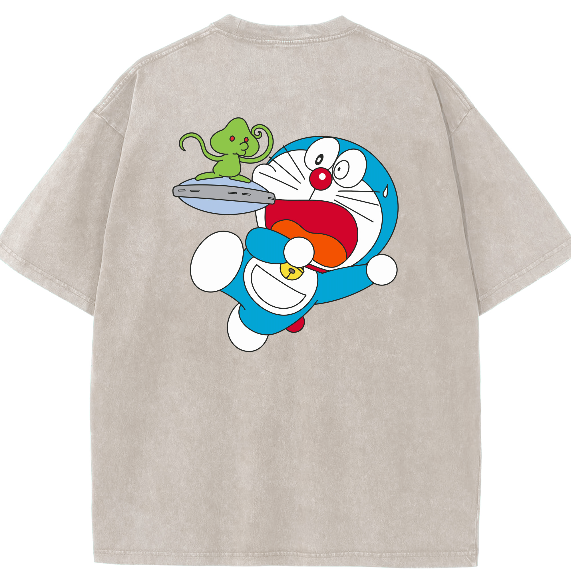 （画像用） ドラえもん Doraemon 綿100% ヴィンテージ風 半袖Tシャツ（背面プリント）