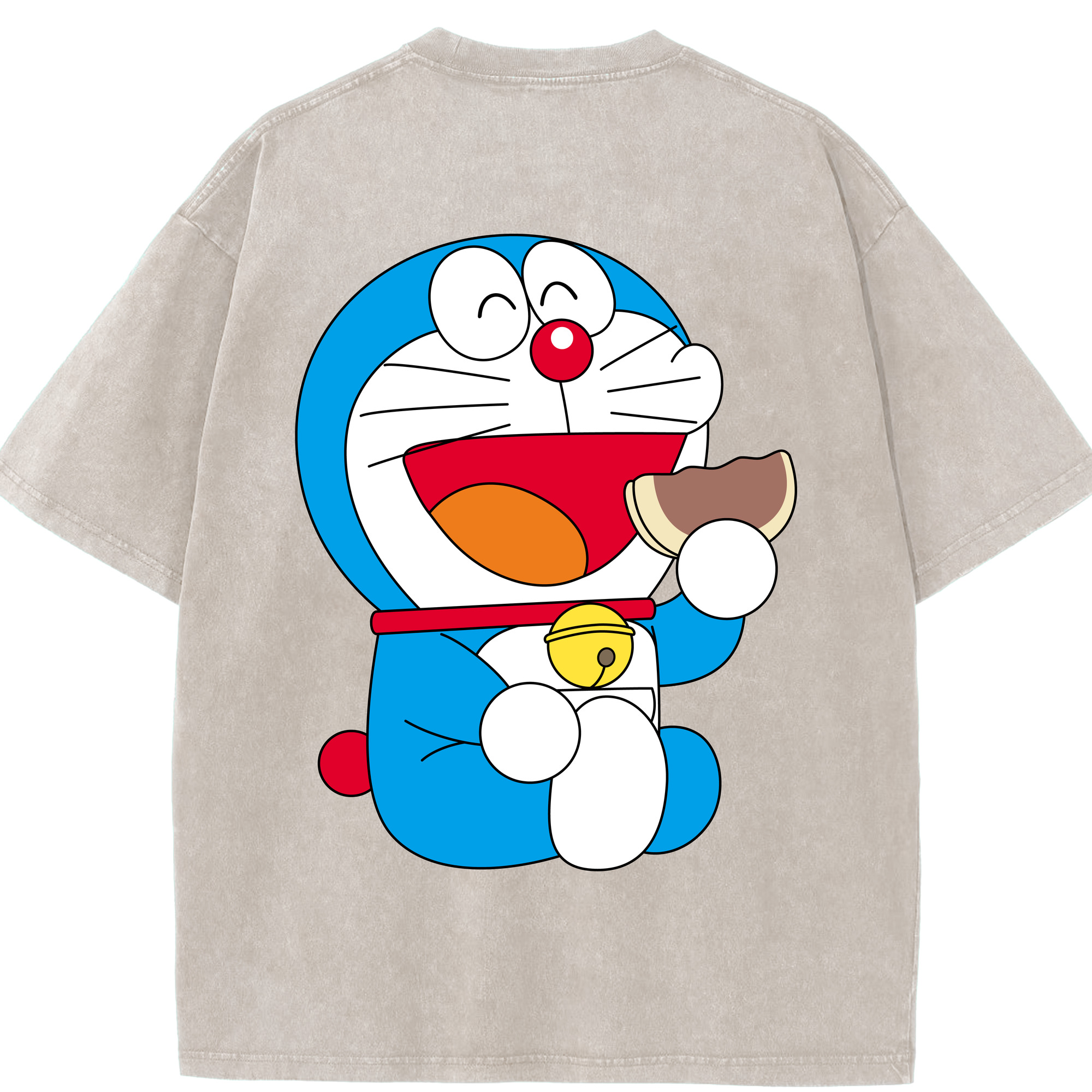 （画像用） ドラえもん Doraemon 綿100% ヴィンテージ風 半袖Tシャツ（背面プリント）
