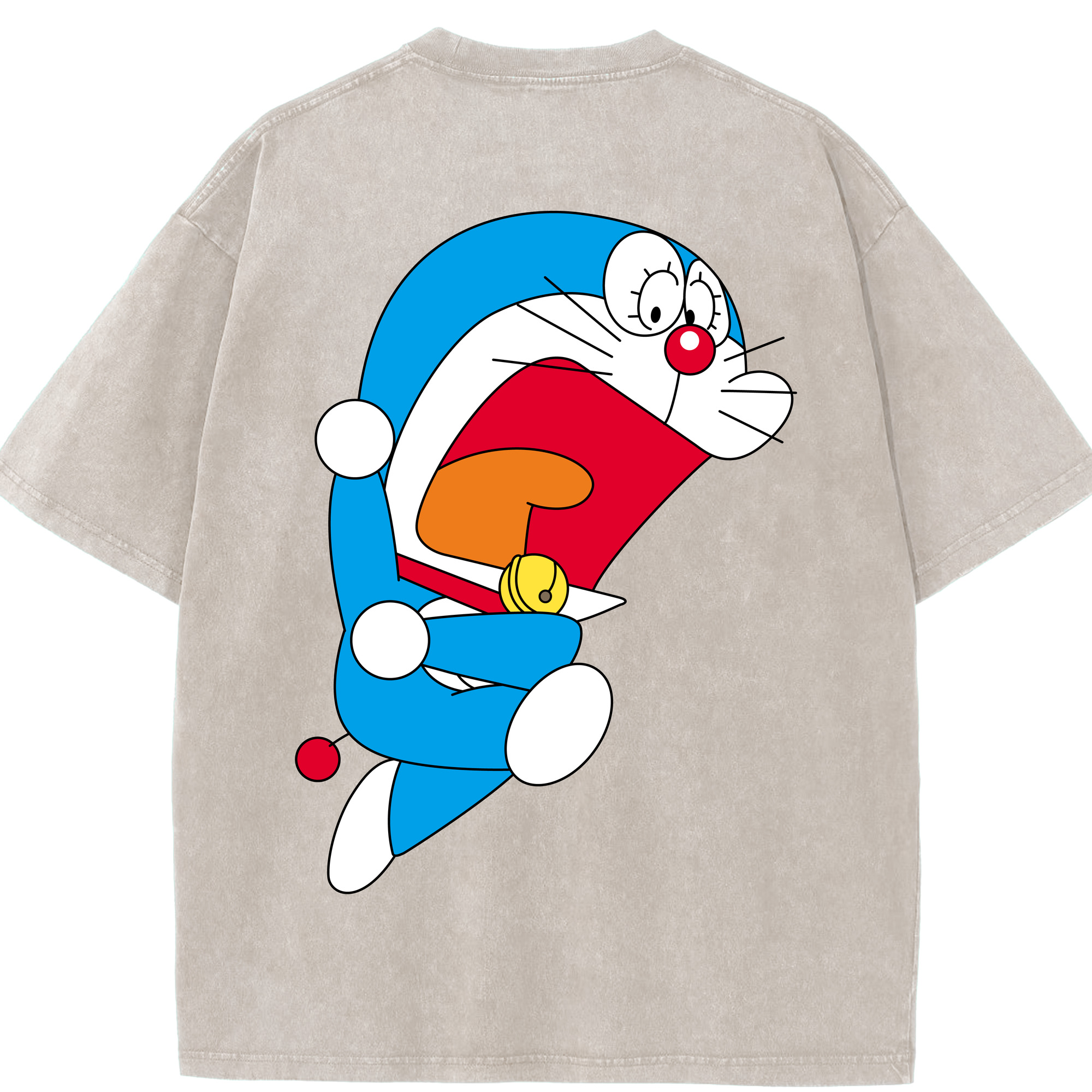 （画像用） ドラえもん Doraemon 綿100% ヴィンテージ風 半袖Tシャツ（背面プリント）