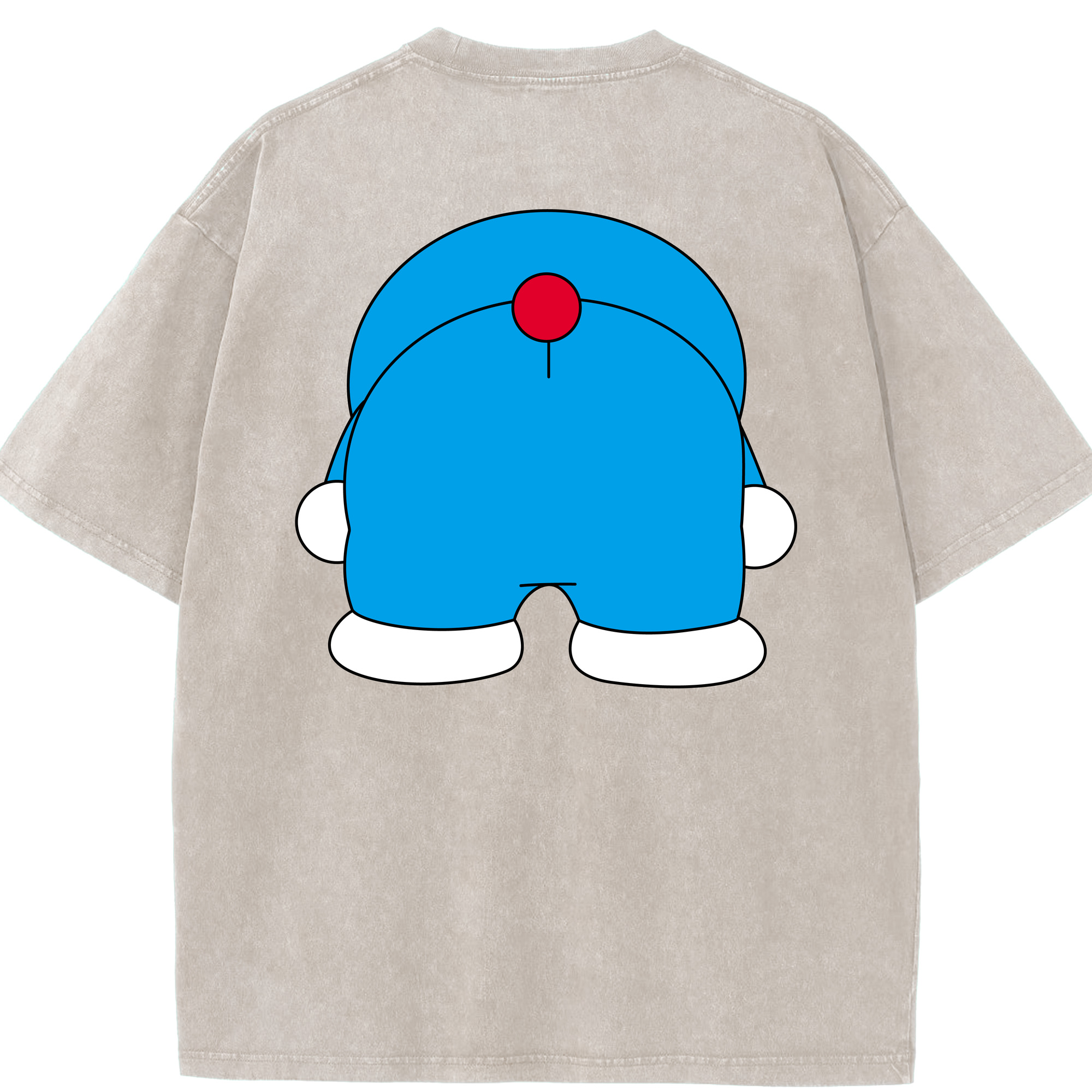 （画像用） ドラえもん Doraemon 綿100% ヴィンテージ風 半袖Tシャツ（背面プリント）