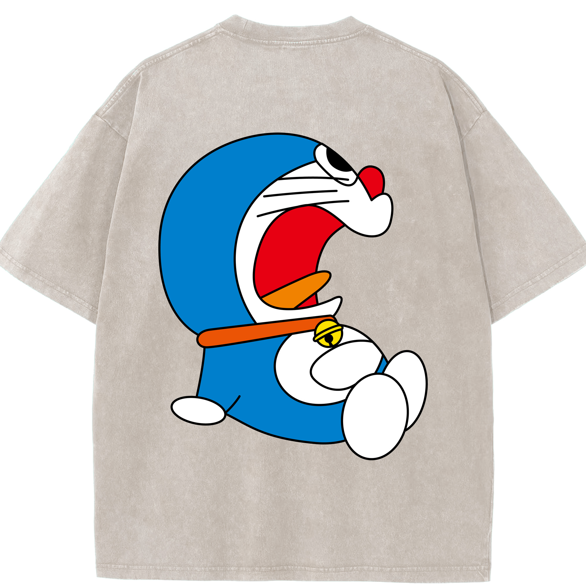（画像用） ドラえもん Doraemon 綿100% ヴィンテージ風 半袖Tシャツ（背面プリント）