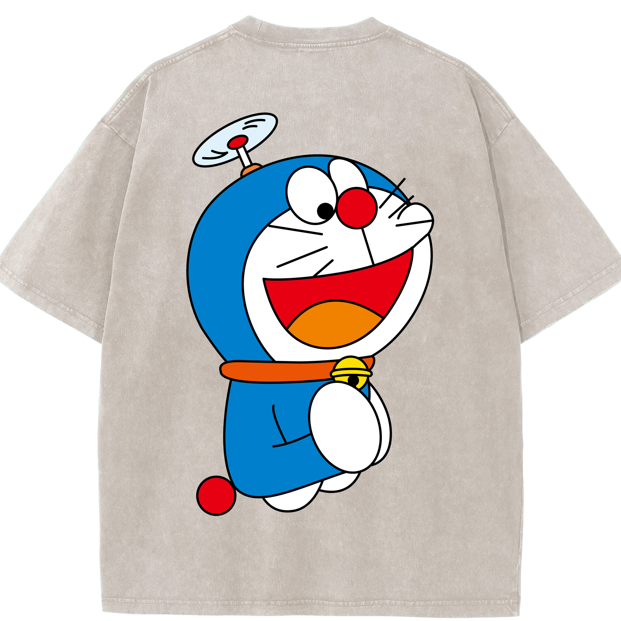 （画像用） ドラえもん Doraemon 綿100% ヴィンテージ風 半袖Tシャツ（背面プリント）