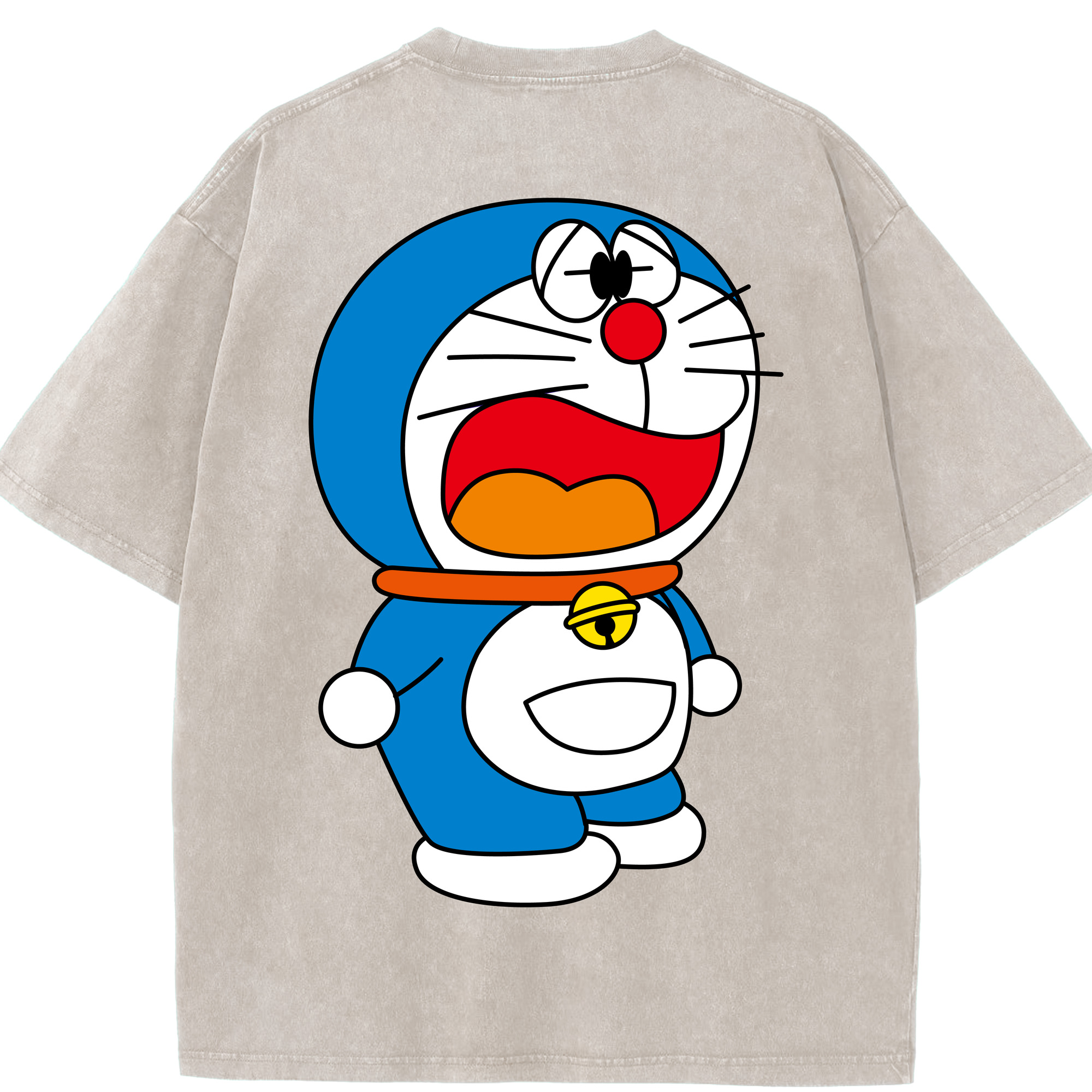 （画像用） ドラえもん Doraemon 綿100% ヴィンテージ風 半袖Tシャツ（背面プリント）