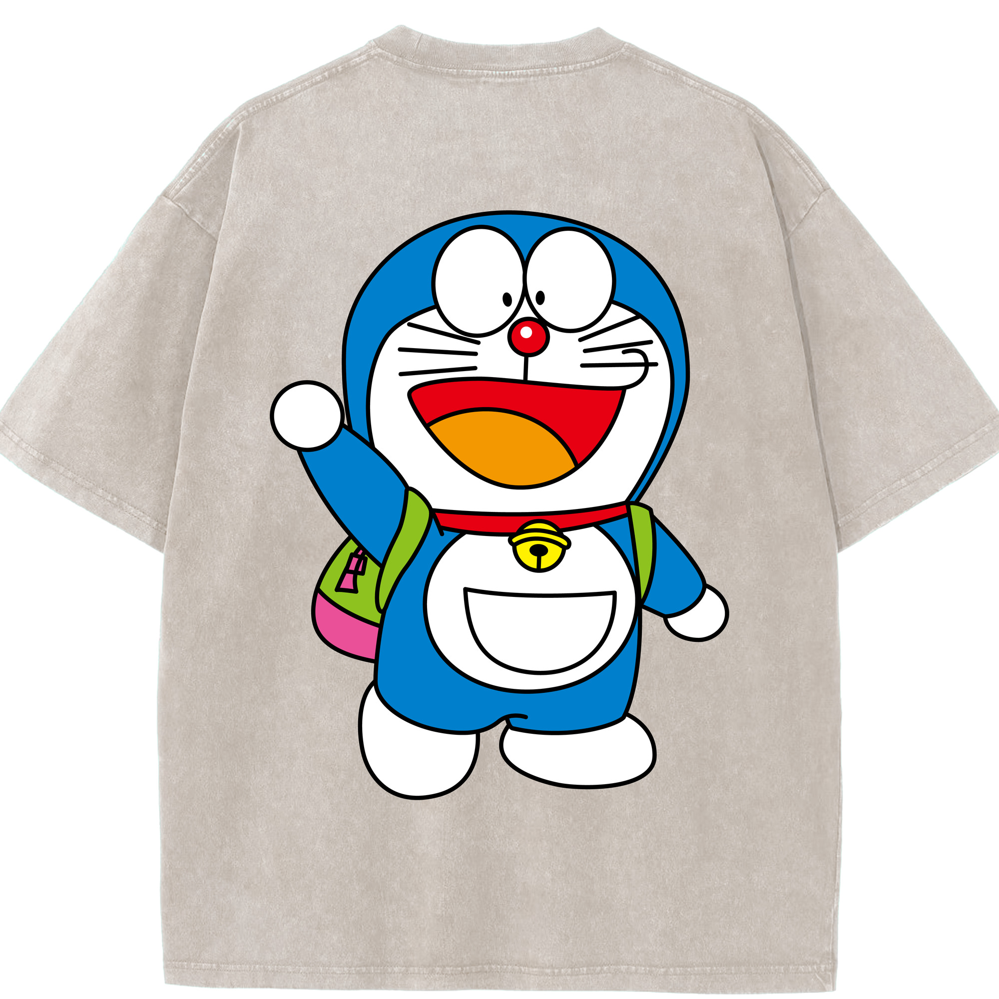 （画像用） ドラえもん Doraemon 綿100% ヴィンテージ風 半袖Tシャツ（背面プリント）