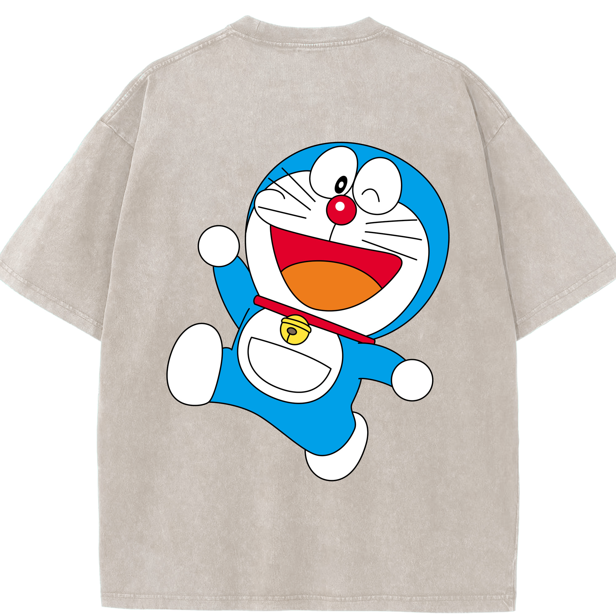 （画像用） ドラえもん Doraemon 綿100% ヴィンテージ風 半袖Tシャツ（背面プリント）