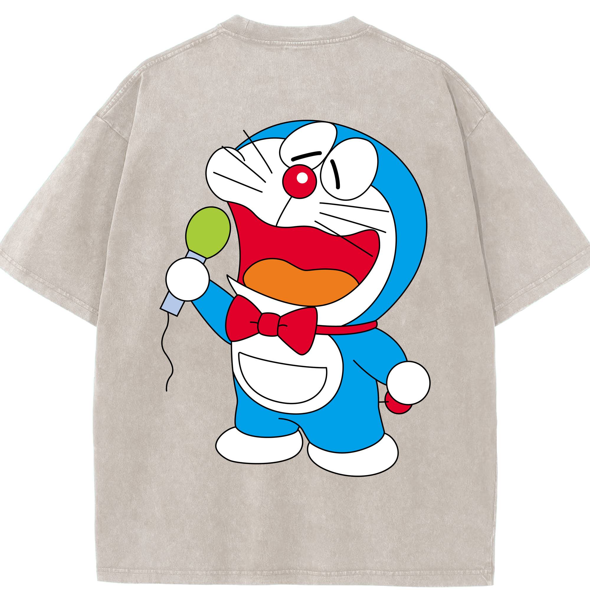 （画像用） ドラえもん Doraemon 綿100% ヴィンテージ風 半袖Tシャツ（背面プリント）
