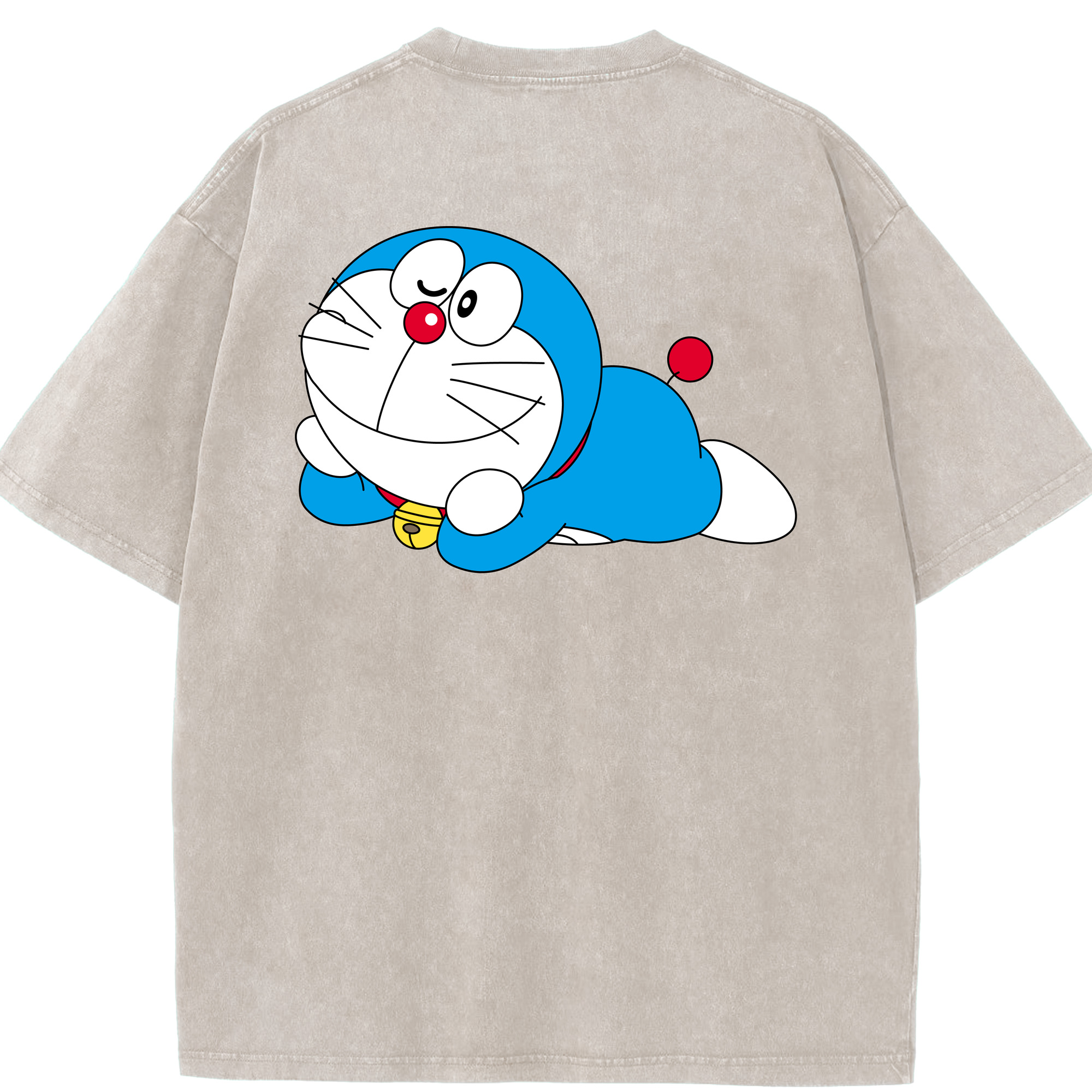 （画像用） ドラえもん Doraemon 綿100% ヴィンテージ風 半袖Tシャツ（背面プリント）