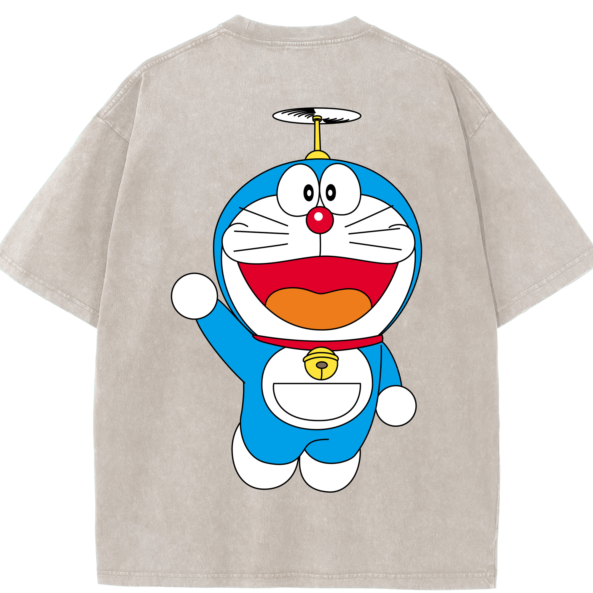（画像用） ドラえもん Doraemon 綿100% ヴィンテージ風 半袖Tシャツ（背面プリント）