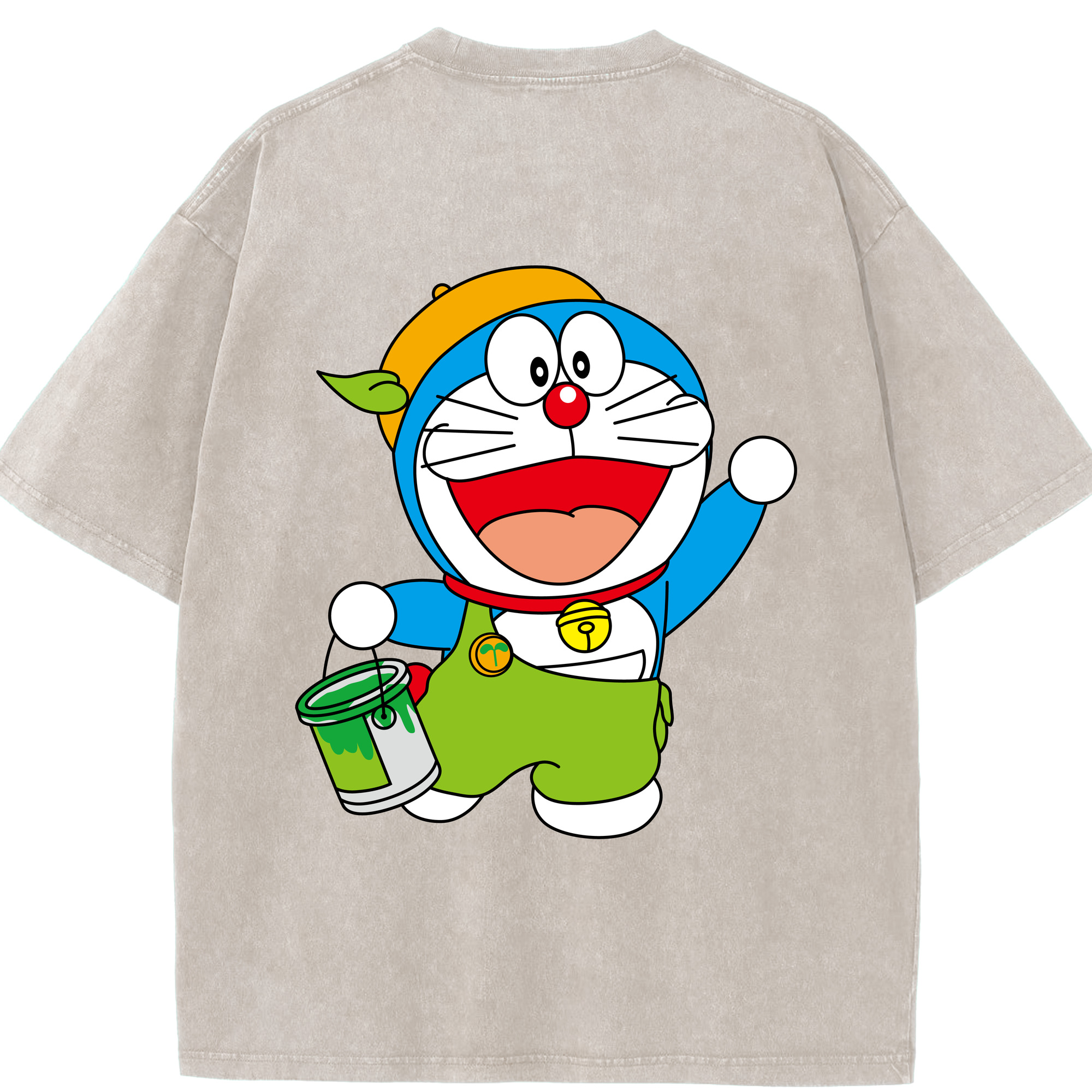 （画像用） ドラえもん Doraemon 綿100% ヴィンテージ風 半袖Tシャツ（背面プリント）