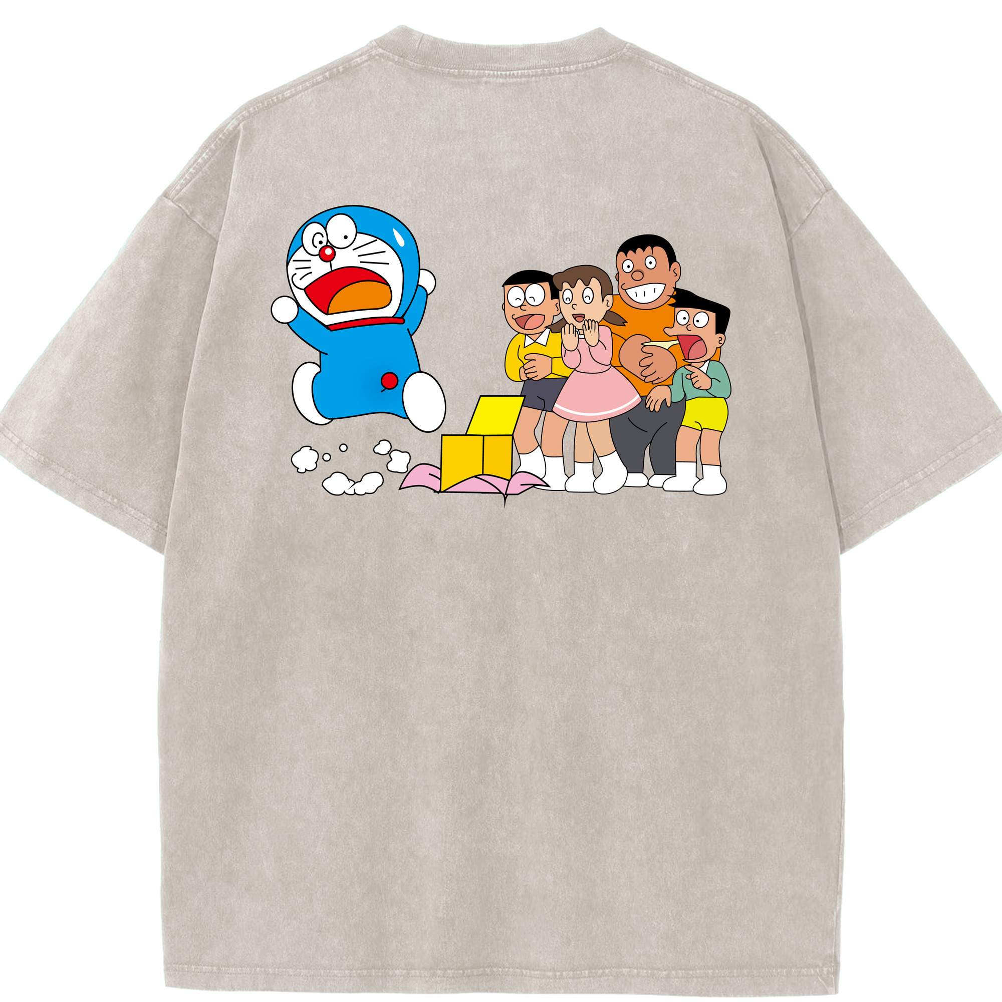 （画像用） ドラえもん 骨川 スネ夫 Doraemon Honekawa Suneo 綿100% ヴィンテージ風 半袖Tシャツ（背面プリント）