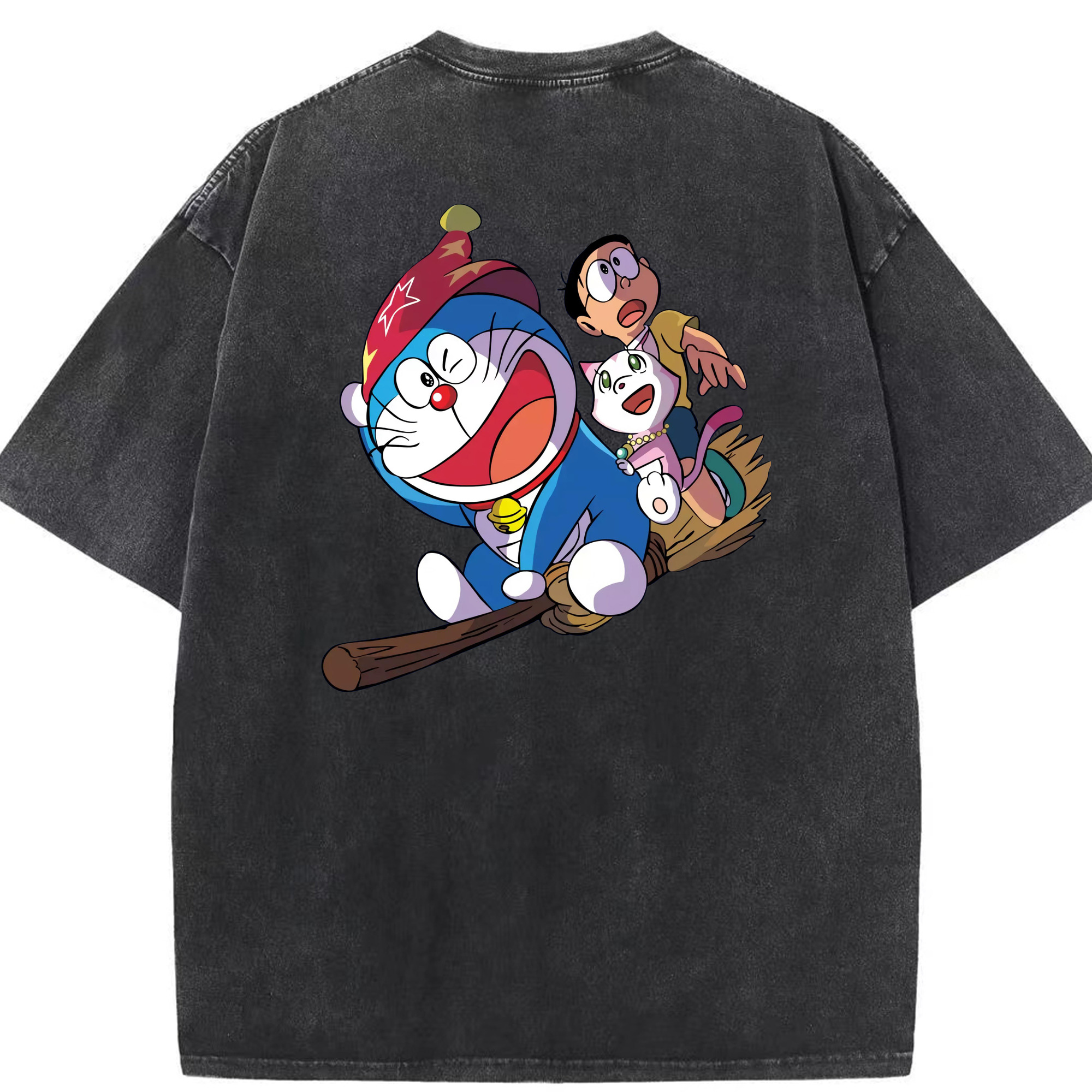 （画像用） ドラえもん Doraemon 綿100% ヴィンテージ風 半袖Tシャツ（背面プリント）
