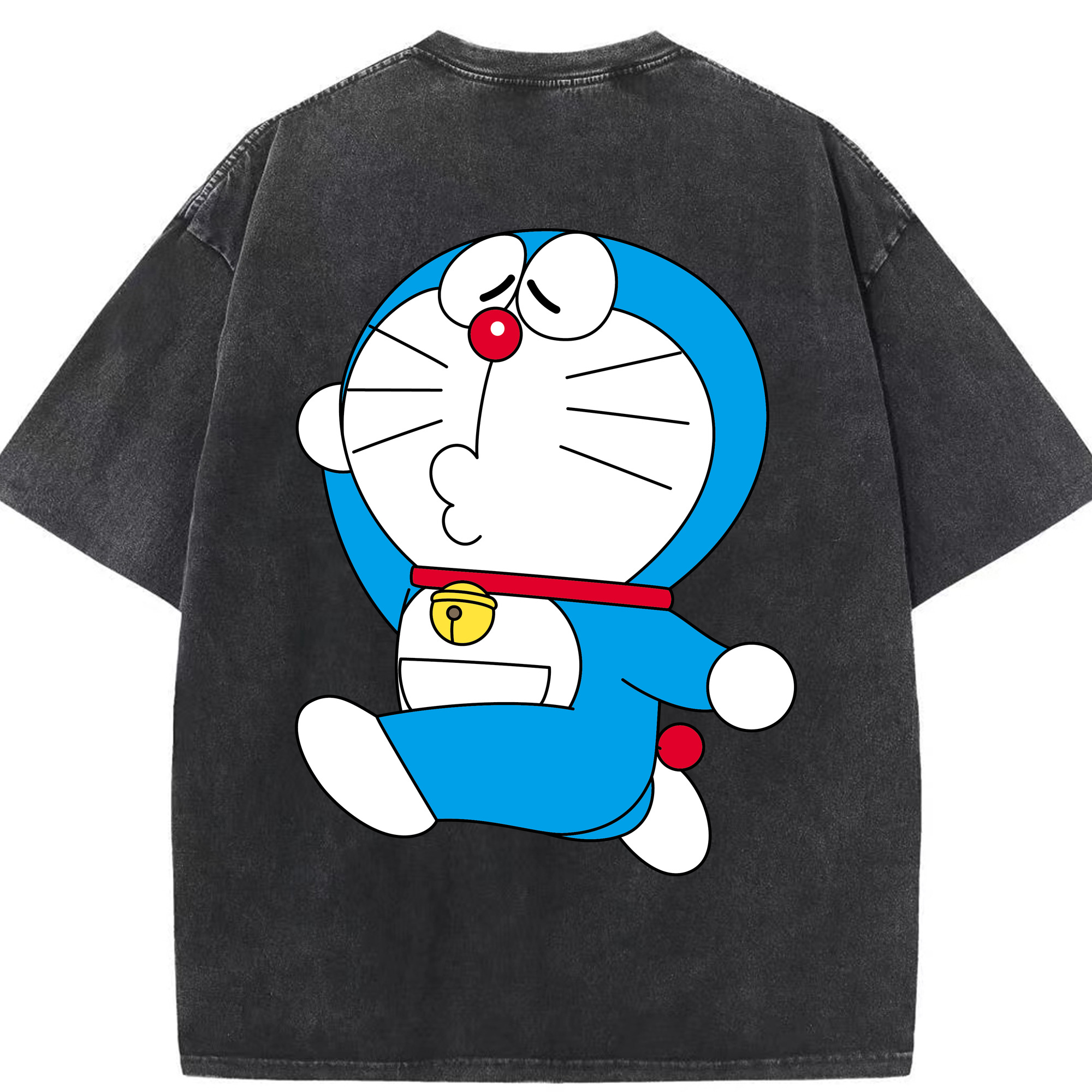 （画像用） ドラえもん Doraemon 綿100% ヴィンテージ風 半袖Tシャツ（背面プリント）