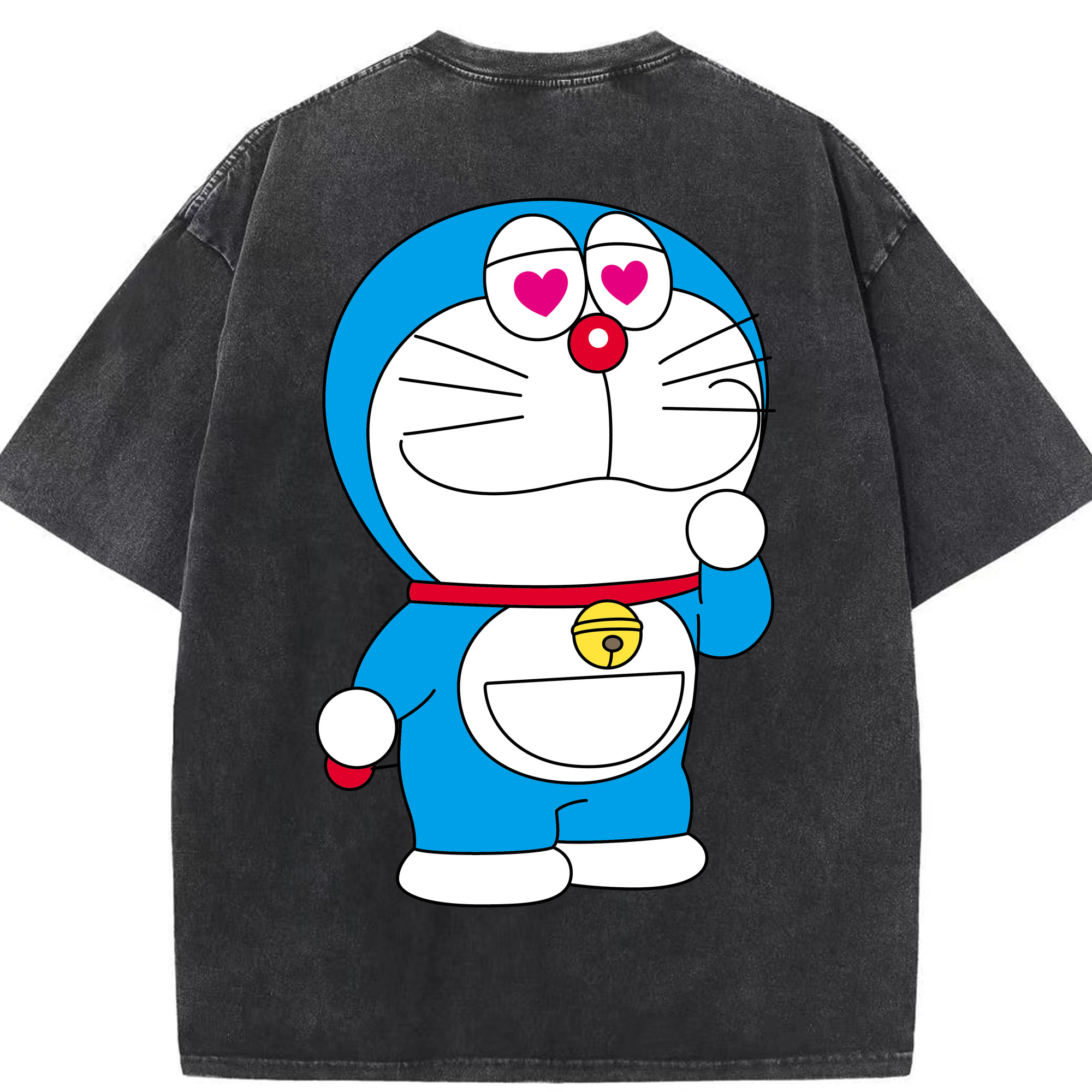 （画像用） ドラえもん Doraemon 綿100% ヴィンテージ風 半袖Tシャツ（背面プリント）